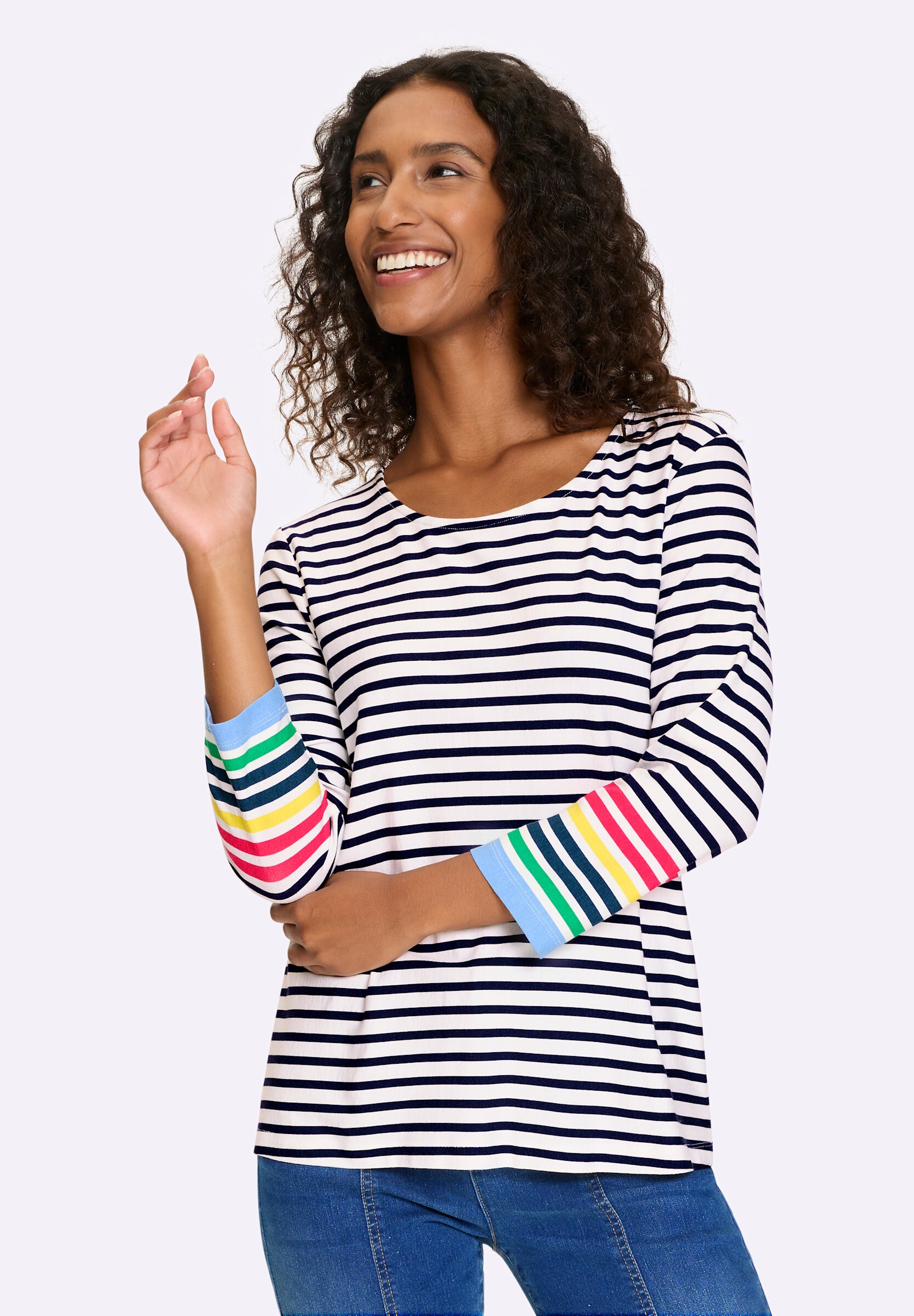 heine T-Shirt »Ringelshirt 3/4-Arm-Shirt mit Streifenmuster«