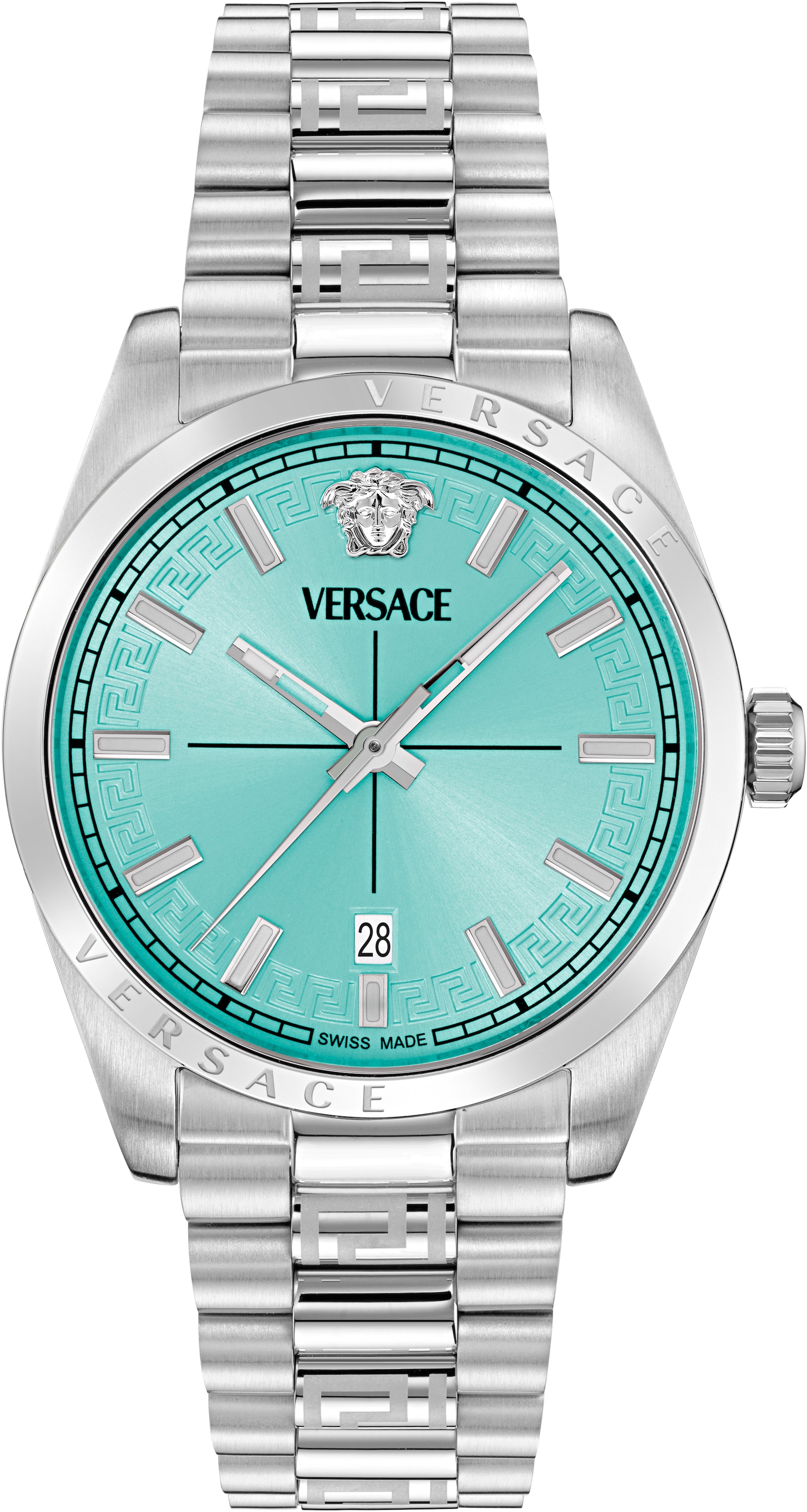 Versace Quarzuhr »MILLENYIUM GENT« Armbanduhr, Herrenuhr, Swiss Made, Edelstahlarmband, analog, Datum