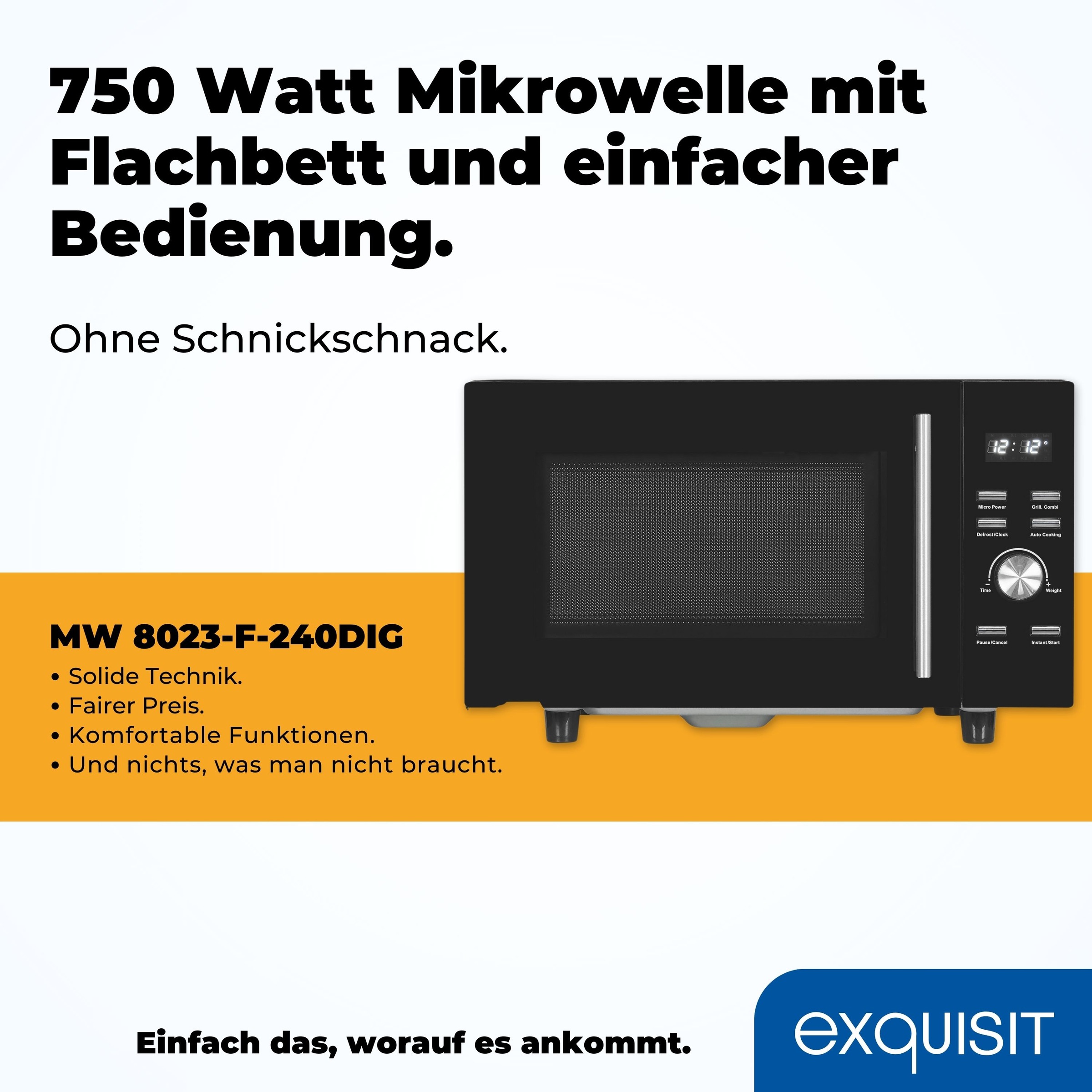 exquisit Mikrowelle »MW8023-F-240DIG«, Mikrowelle