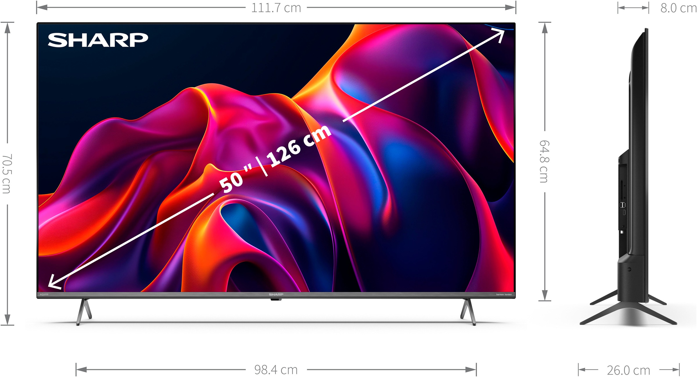Sharp QLED-Fernseher »4T-C50GMx«, 4K Ultra HD, Smart-TV, 3.840 x 2.160 px Auflösung