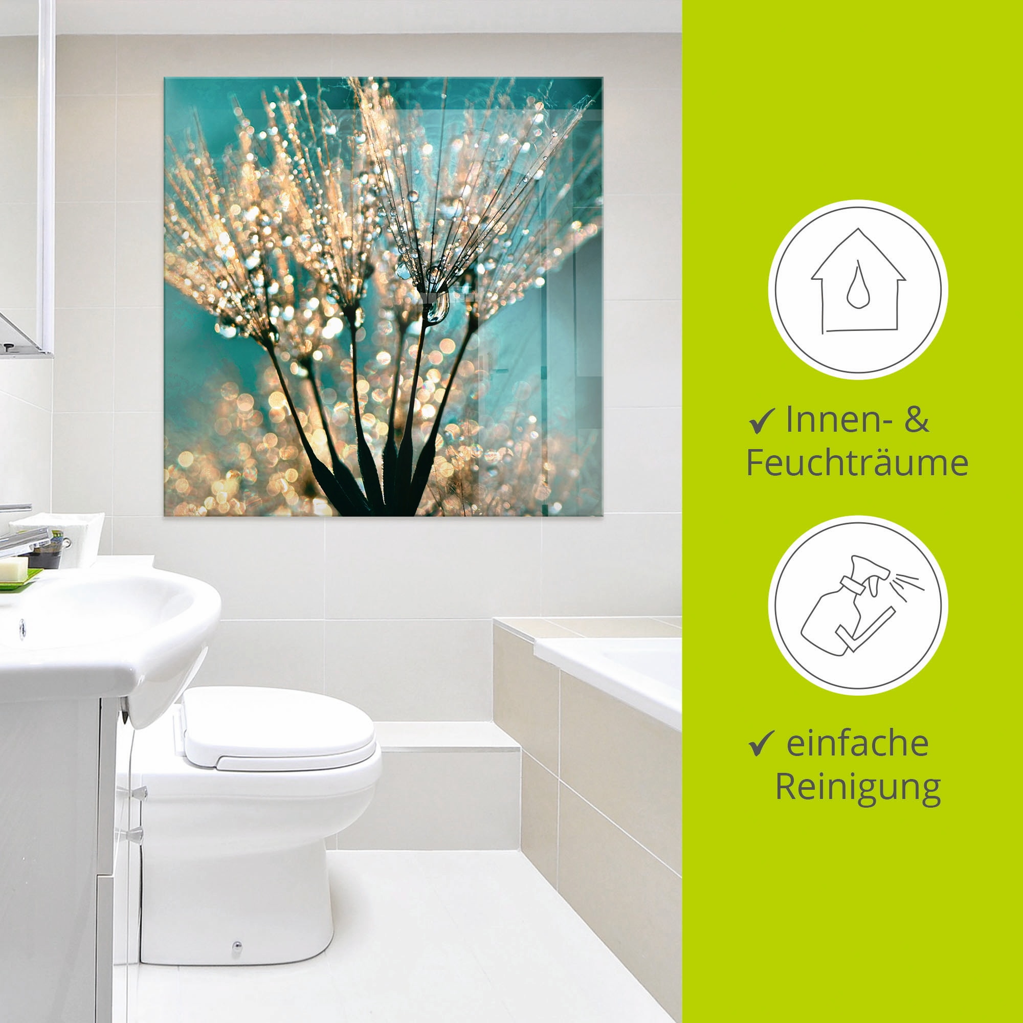 Artland Glasbild »Pusteblume Schirmchen abstrakt« Blumen 1 Stk. tlg. in verschiedenen Größen