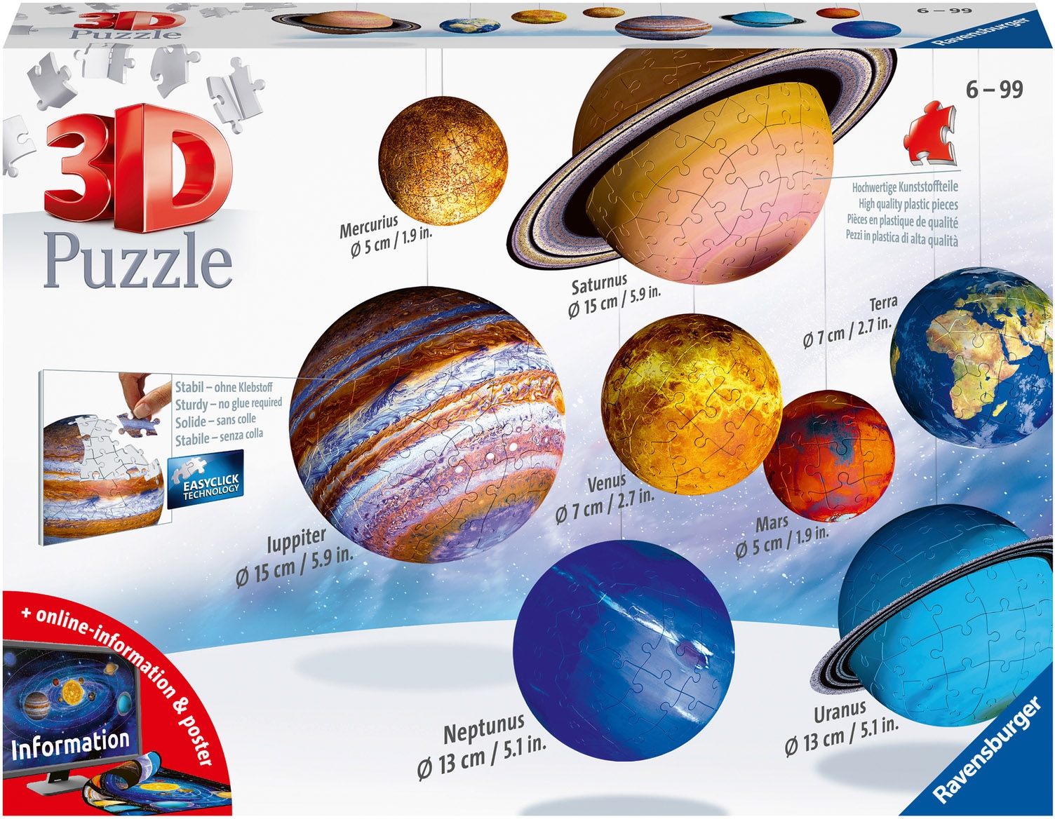 3D-Puzzle »Planetensystem«, Made in Europe, FSC® - schützt Wald - weltweit