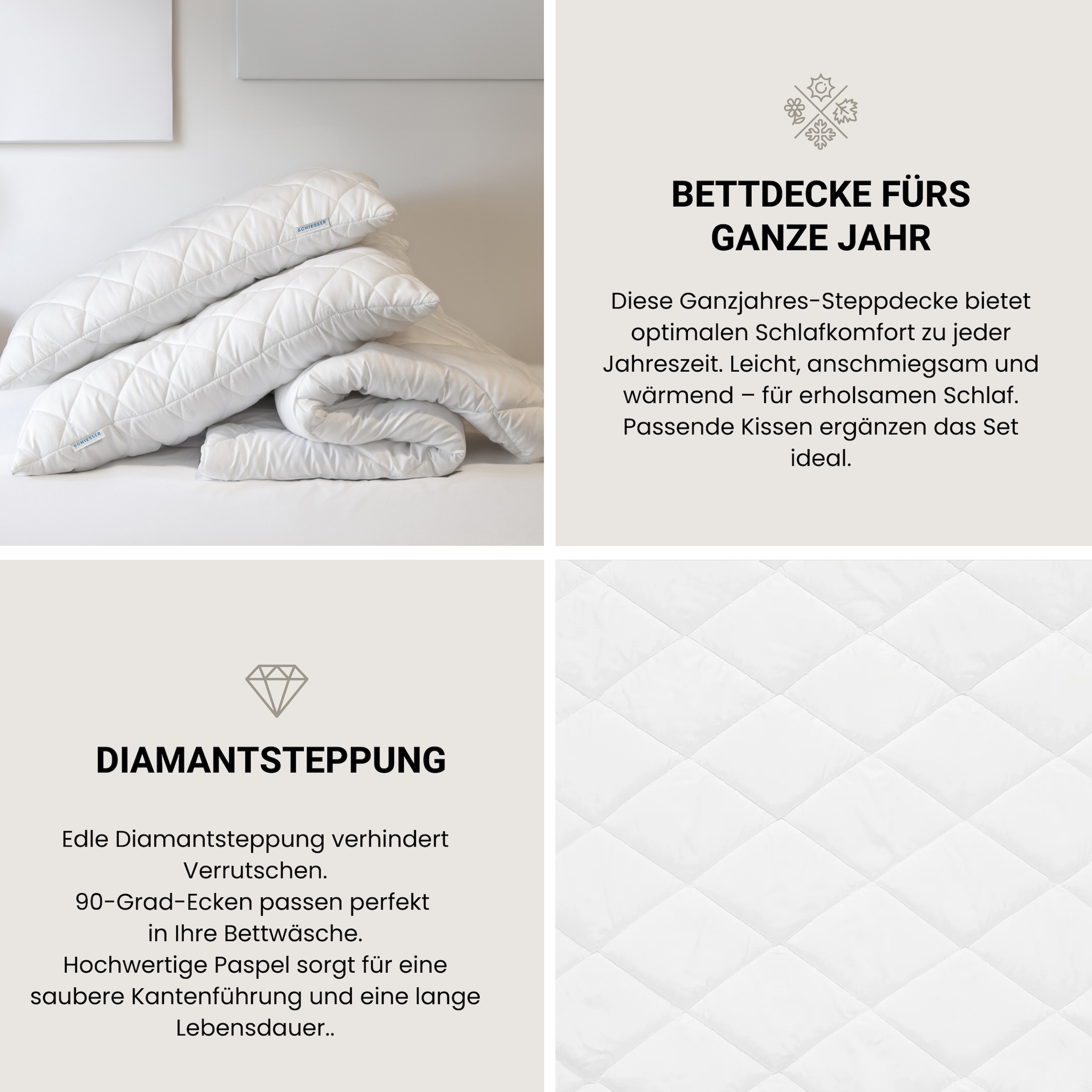 Schiesser Microfaserbettdecke »Hygge leichte Ganzjahressteppdecke mit flauschiger Füllung« normal 1 Stk. tlg. STANDARD 100 by OEKO-TEX® zertifiziert