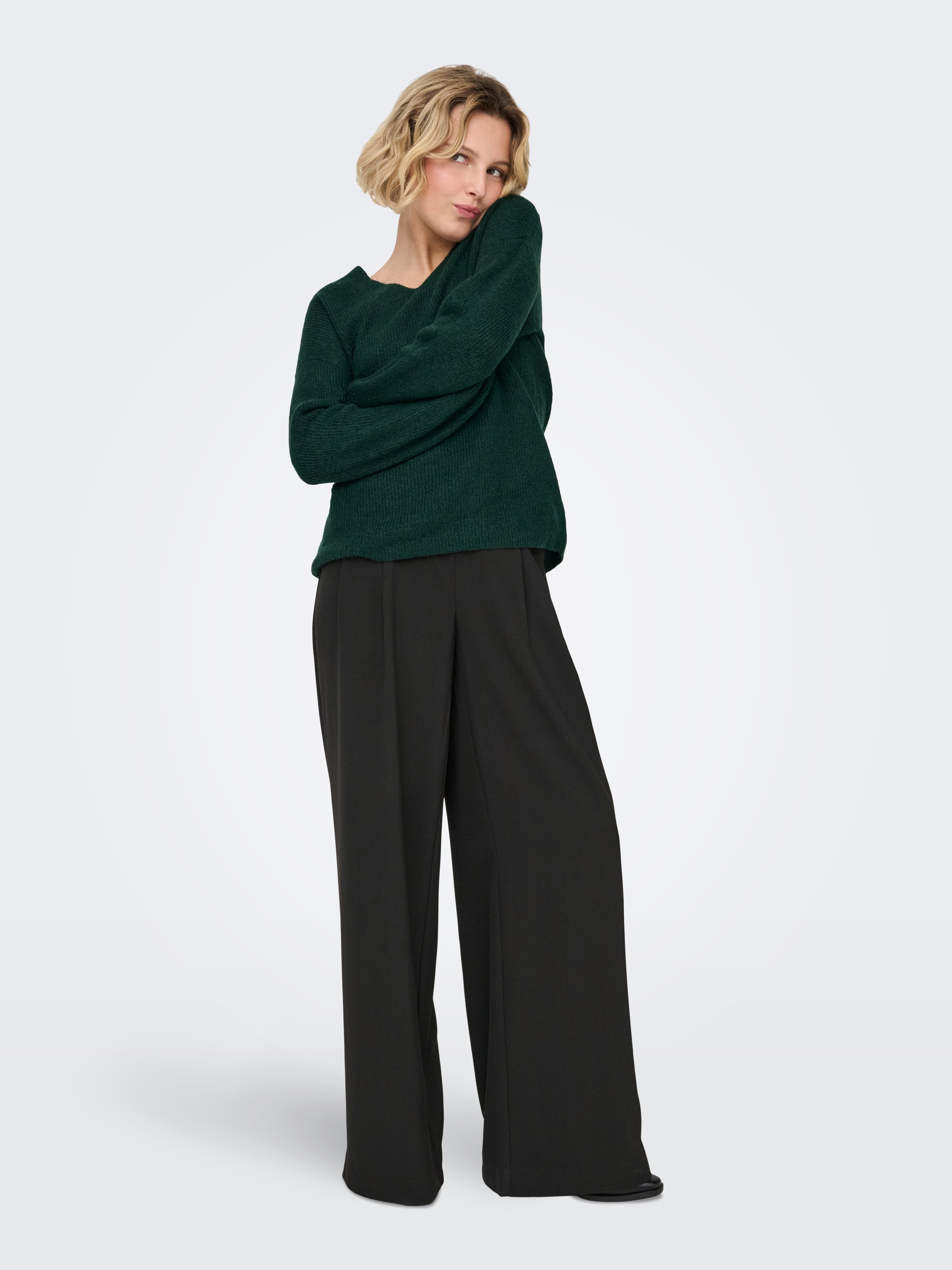 ONLY »ONLCAMILLA V-NECK L/S PULLOVER KNT NOOS« Materialmix, regular fit