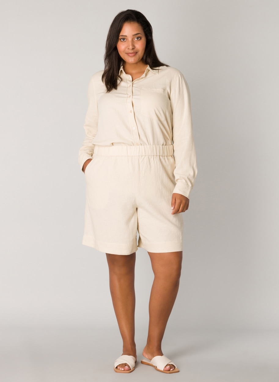 Base Level Curvy Relaxshorts »YARDAN«  Sommerhose aus Leinen und Viskose und mit elastischem Bund