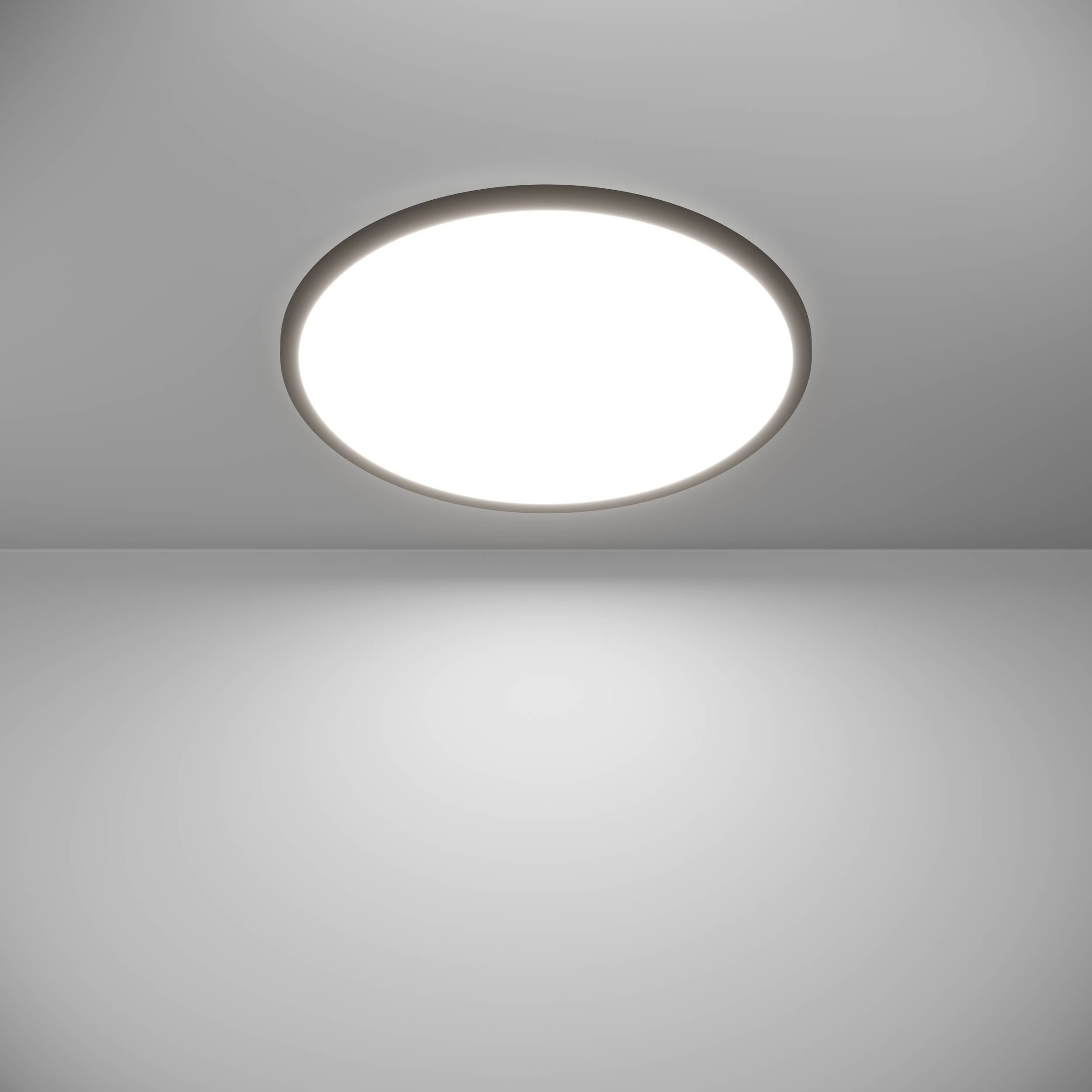 EGLO Deckenleuchte »Rovito-Z Deckenlampe, ZigBee 3.0, Kunststoff, Badezimmerlampe, IP44« LED-Modul 1 Stk. Kaltweiß | RGB Wand-/Deckenleuchte - H3,2 x Ø50 cm - schwarz - 16,8W inkl.