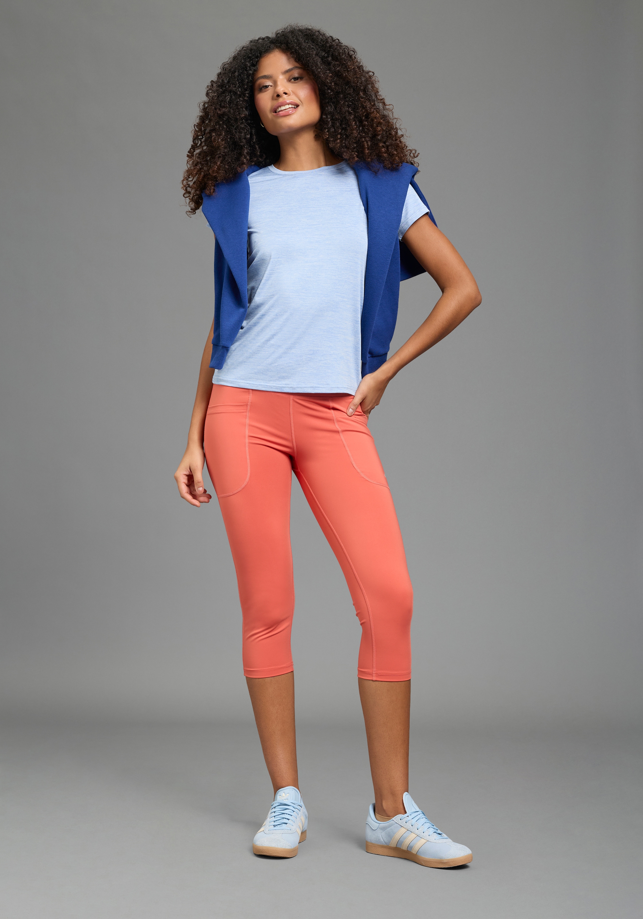 FAYN SPORTS Caprileggings  mit Figur formenden Nähten und hohem Bund