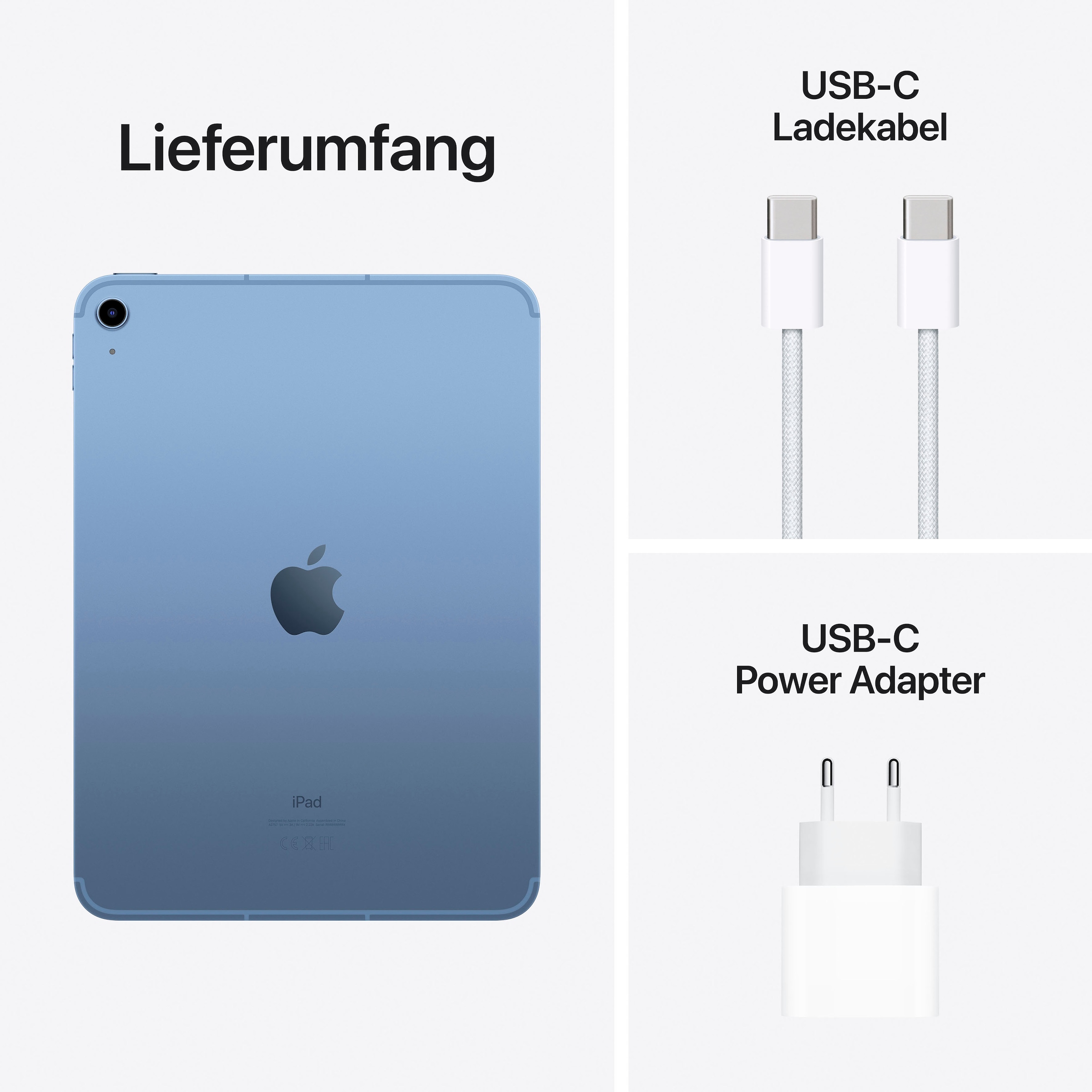 Apple Tablet »iPad Wi-Fi + Cellular 10 Generation inklusive Poweradapter«, (27,68 cm / 10,9 Zoll), iPadOS, 5G,)