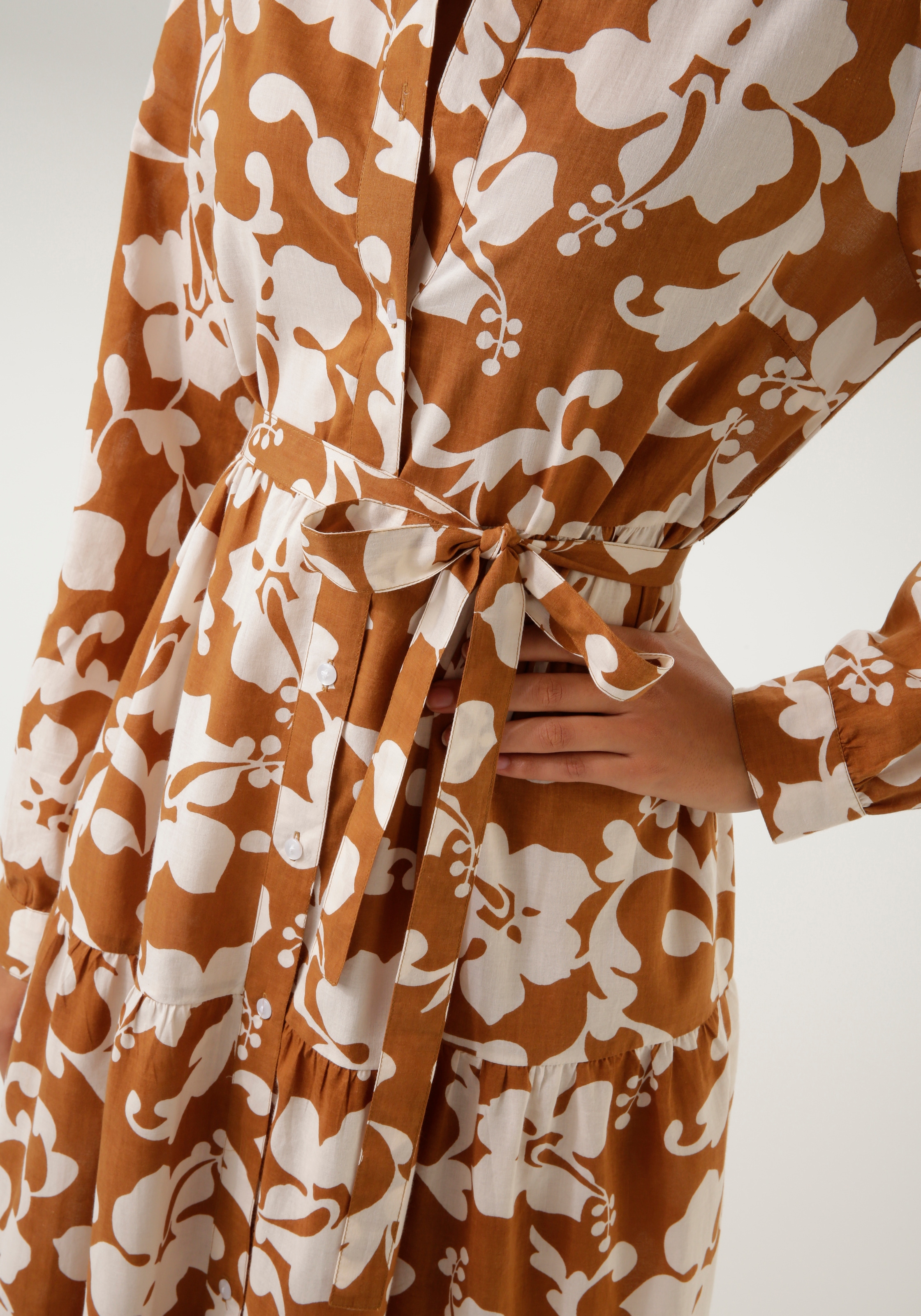 Aniston CASUAL Blusenkleid, mit graphischem Blumendruck - jedes Teil ein Unikat - NEUE KOLLEKTION