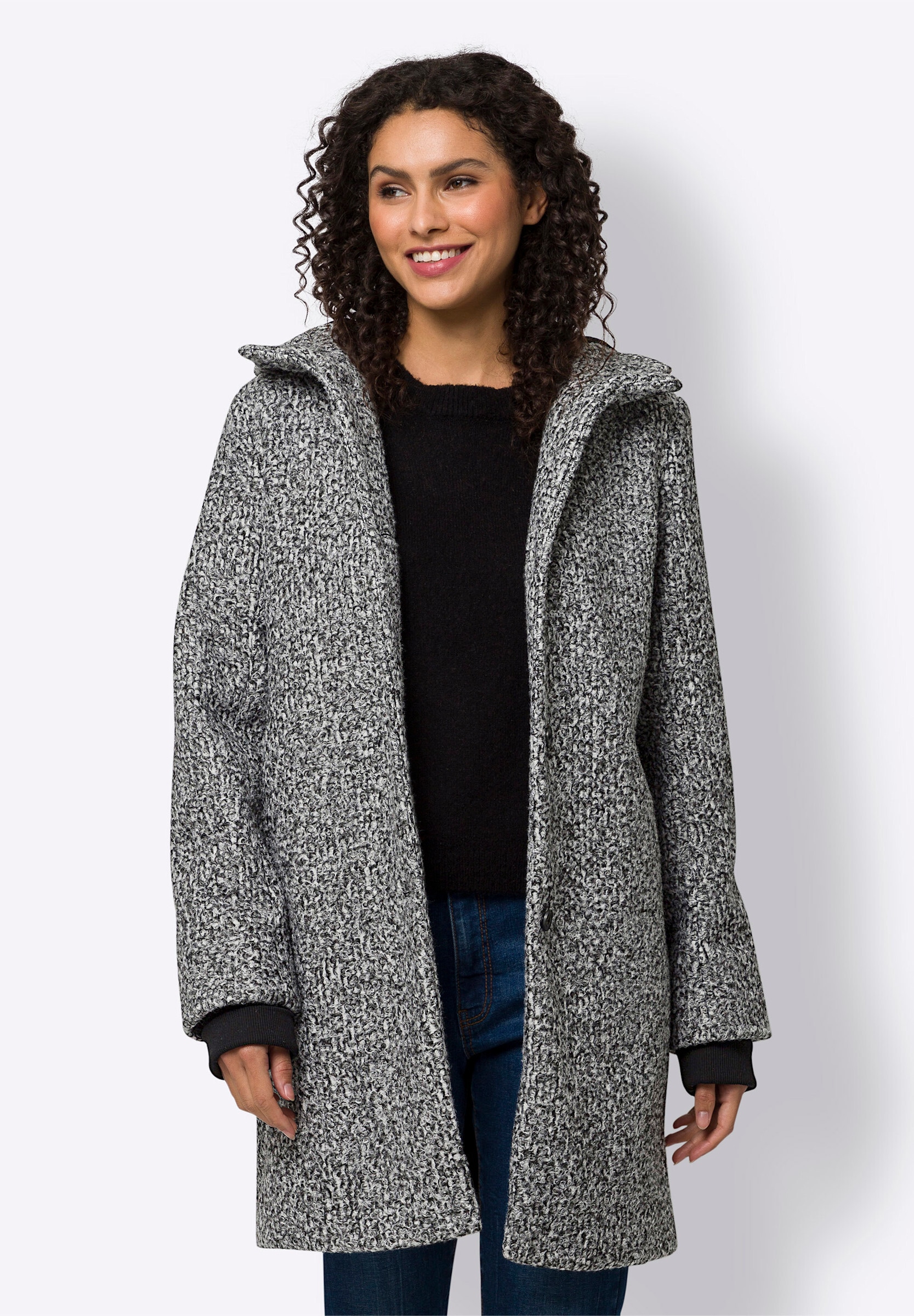 heine Langjacke »Jacke Longjacke mit 1 Innentasche« mit Kapuze