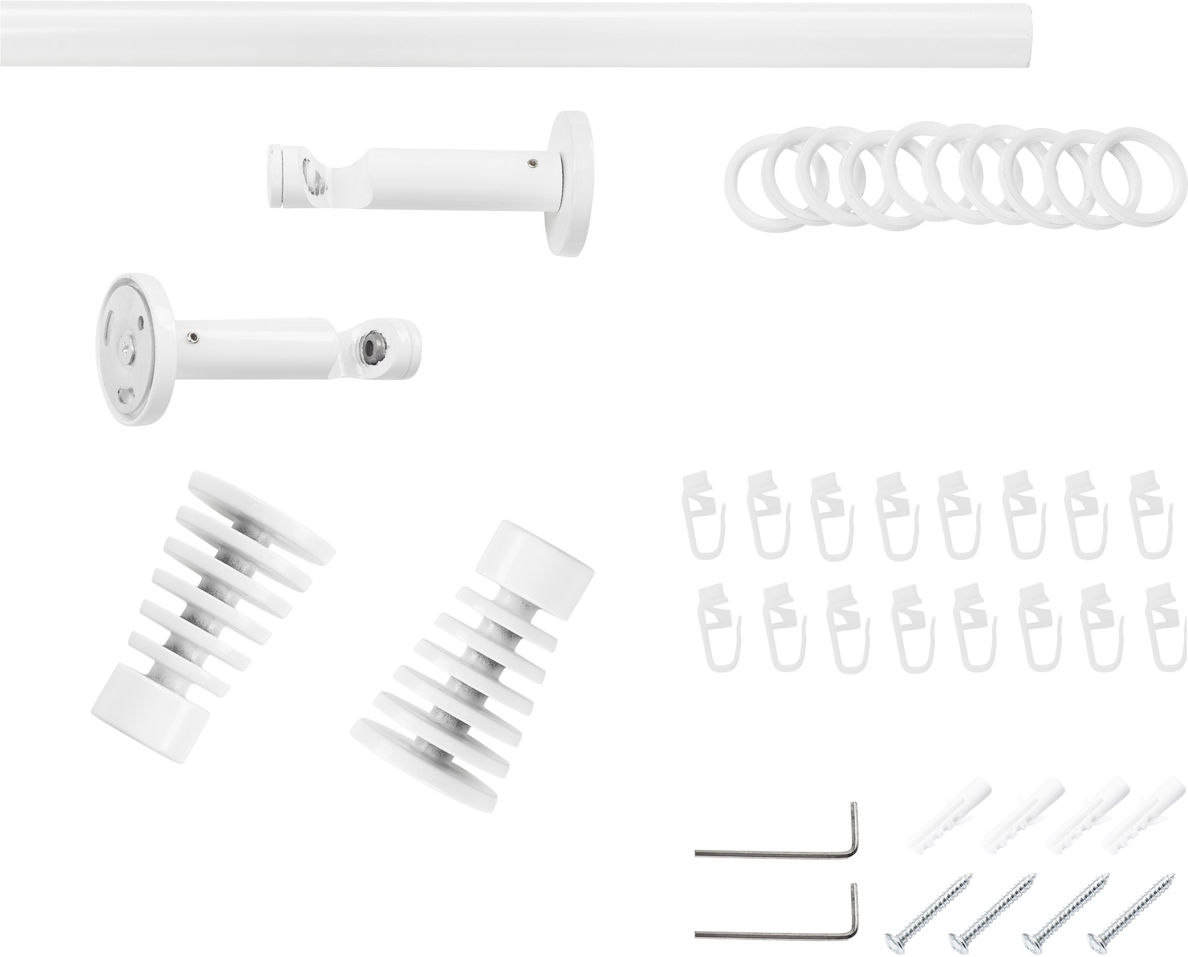 SN DECO GROUP Gardinenstange »Gardinenstange Gap Ø 19 mm, 1-läufig, Fixmaß, verschraubt« Ø 19 mm Fixmaß;kürzbar