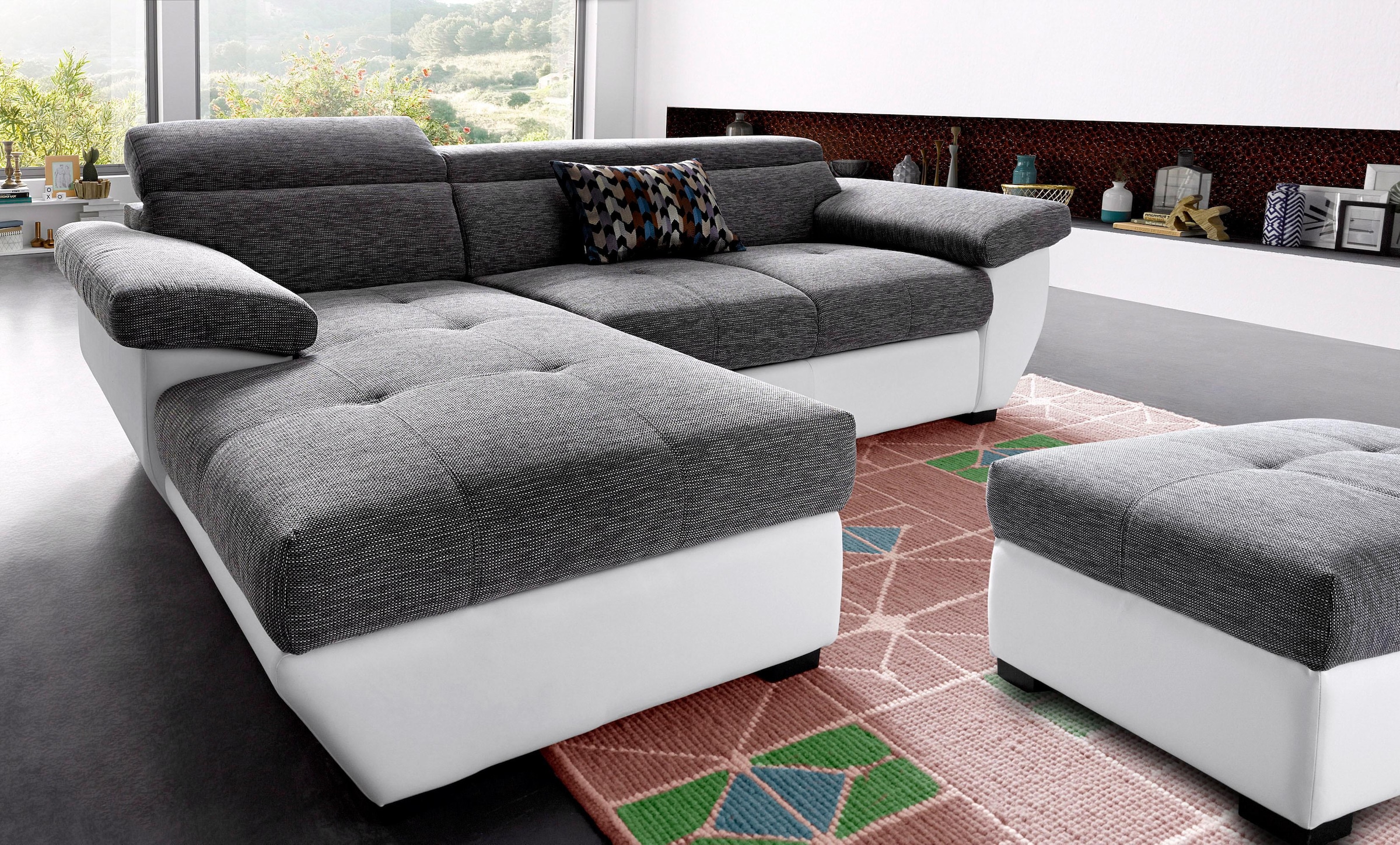 COTTA Ecksofa »Speedway L-Form«, inklusive Kopfteilverstellung, wahlweise mit Bettfunktion + Bettkasten