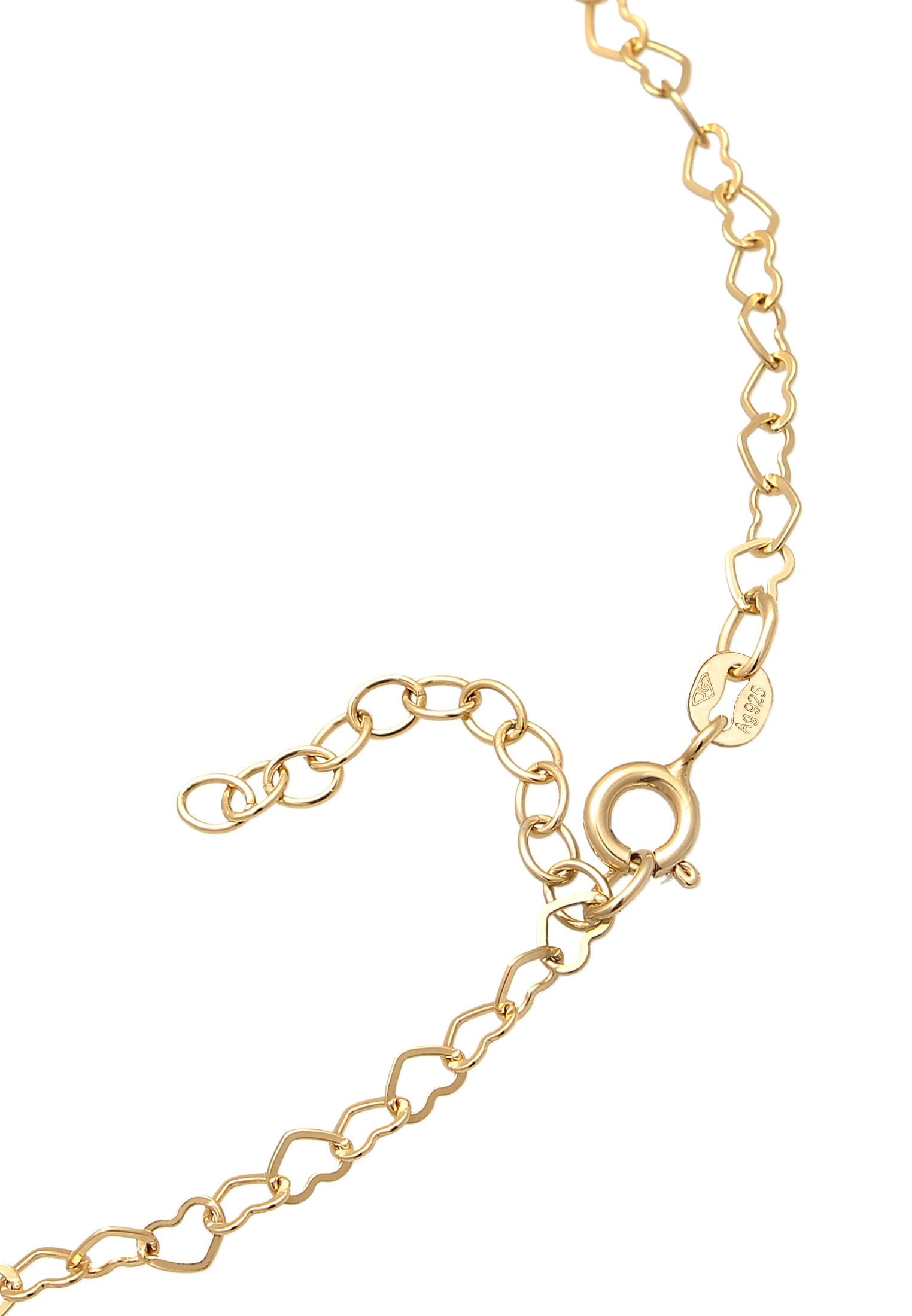 Elli Fußkette »Fußschmuck Herz Romantik 925 Sterling Silber«