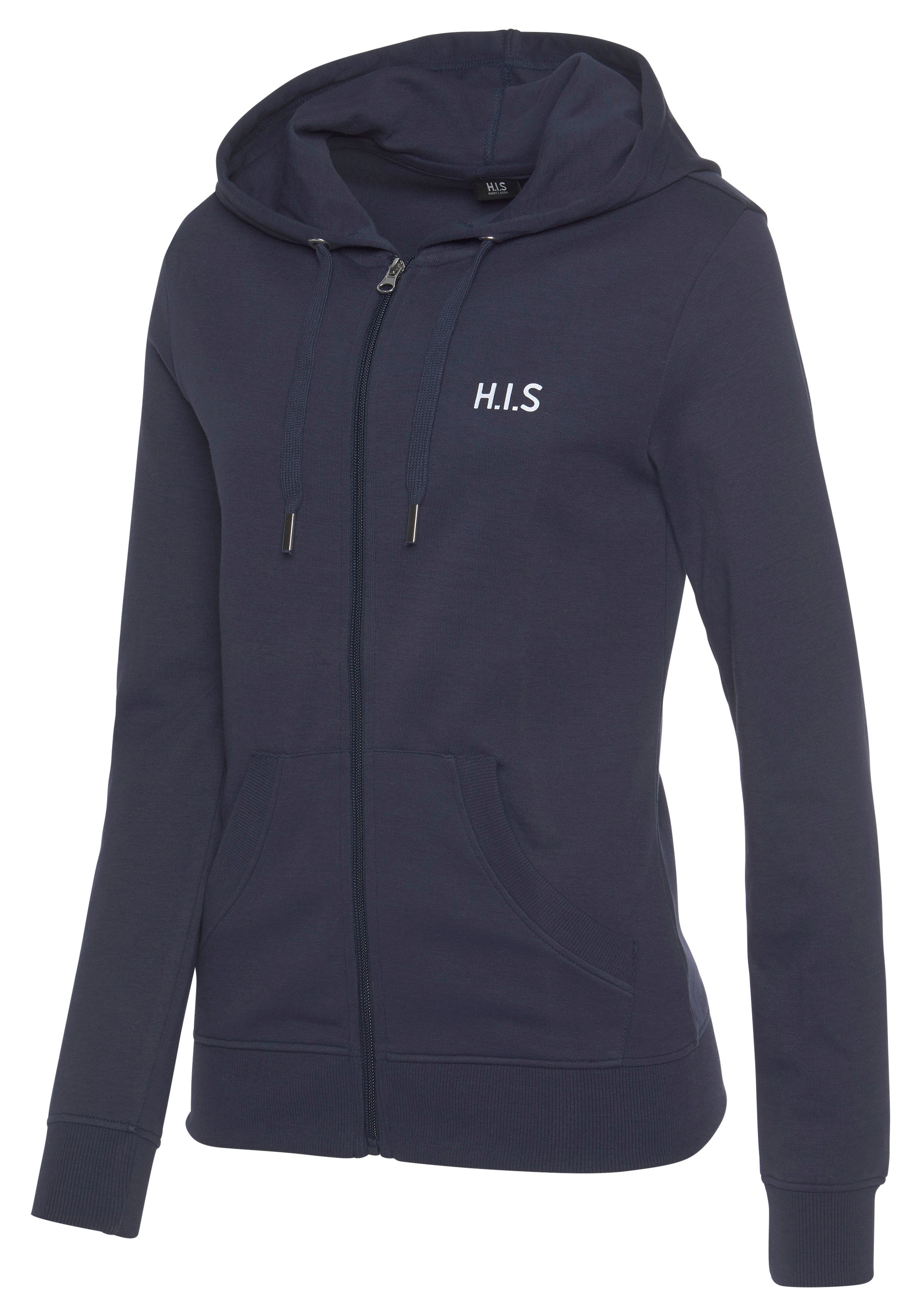 H.I.S Kapuzensweatjacke, Loungejacke mit Kapuze und seitlichen Taschen, Loungewear