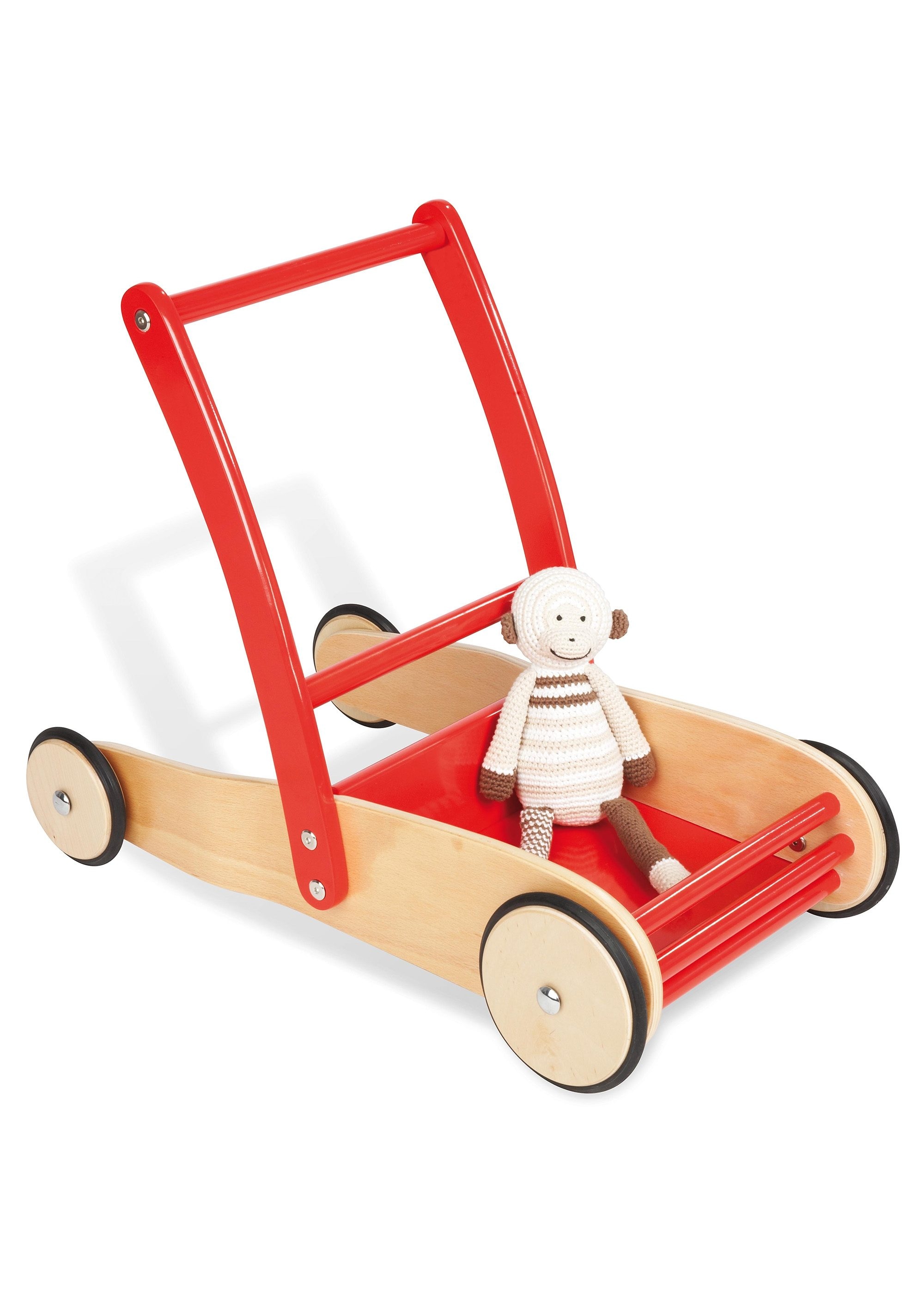 Pinolino® Lauflernwagen »Holzspielzeug, Uli, Natur/Rot«, aus Holz bei | Lauflernwagen