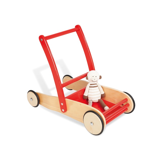 Pinolino® Lauflernwagen »Holzspielzeug, Uli, Natur/Rot«, aus Holz bei