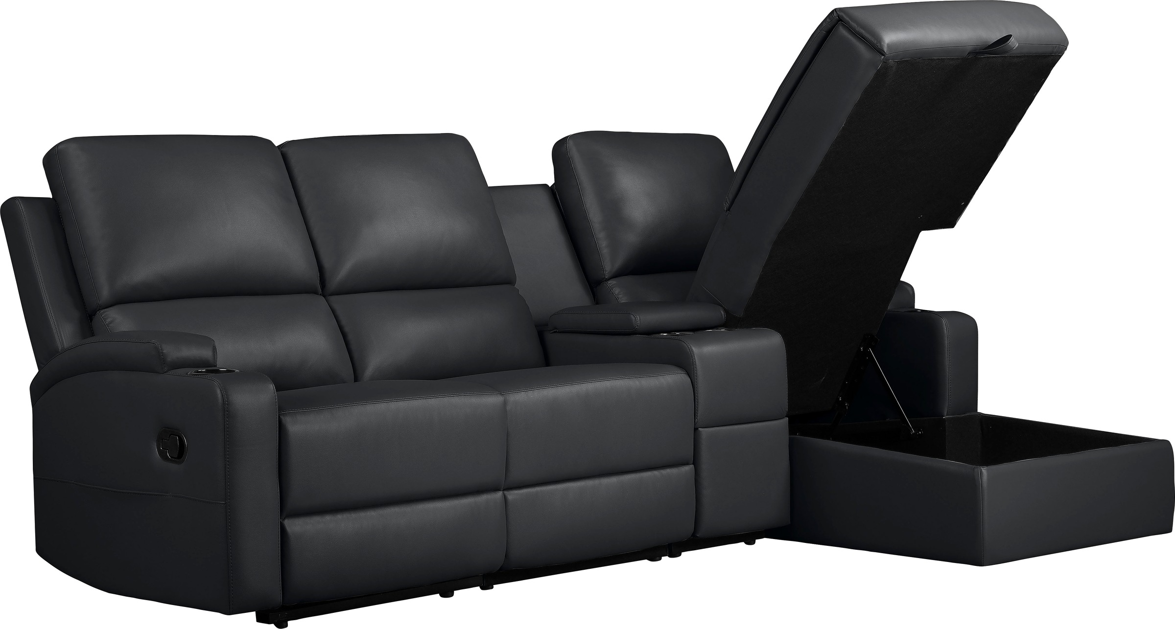 Home affaire Ecksofa »NAPORI Multimediasofa, 3er Kinosessel XXL, L-Form, 3 Bezugsstoffe« Kinosofa mit Relaxfunktion, Getränkehalter, Staufach und Staukasten