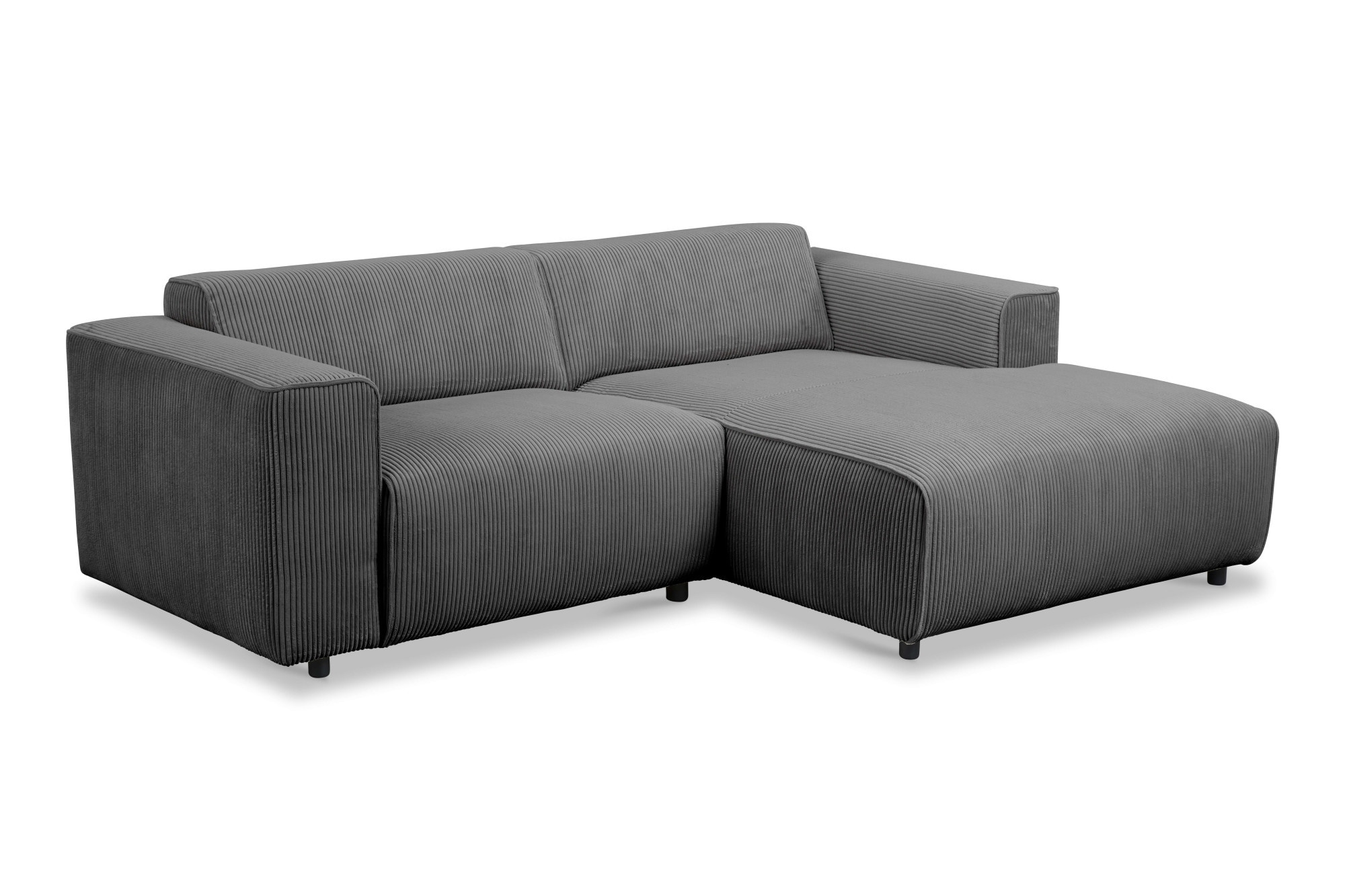 andas Ecksofa »Noord mit Kedernaht, Breite 234 cm«, Cord, Struktur, Webstoff, mit Wellenunterfederung, Massivholzrahmen