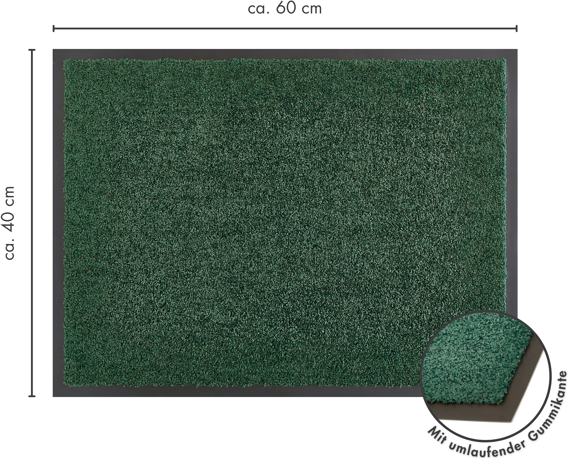 my home Fußmatte »Emil, Made in Netherlands«, rechteckig, 6 mm Höhe, Schmutzfangmatte, Uni Farben, rutschhemmend, waschbar (Handwäsche)
