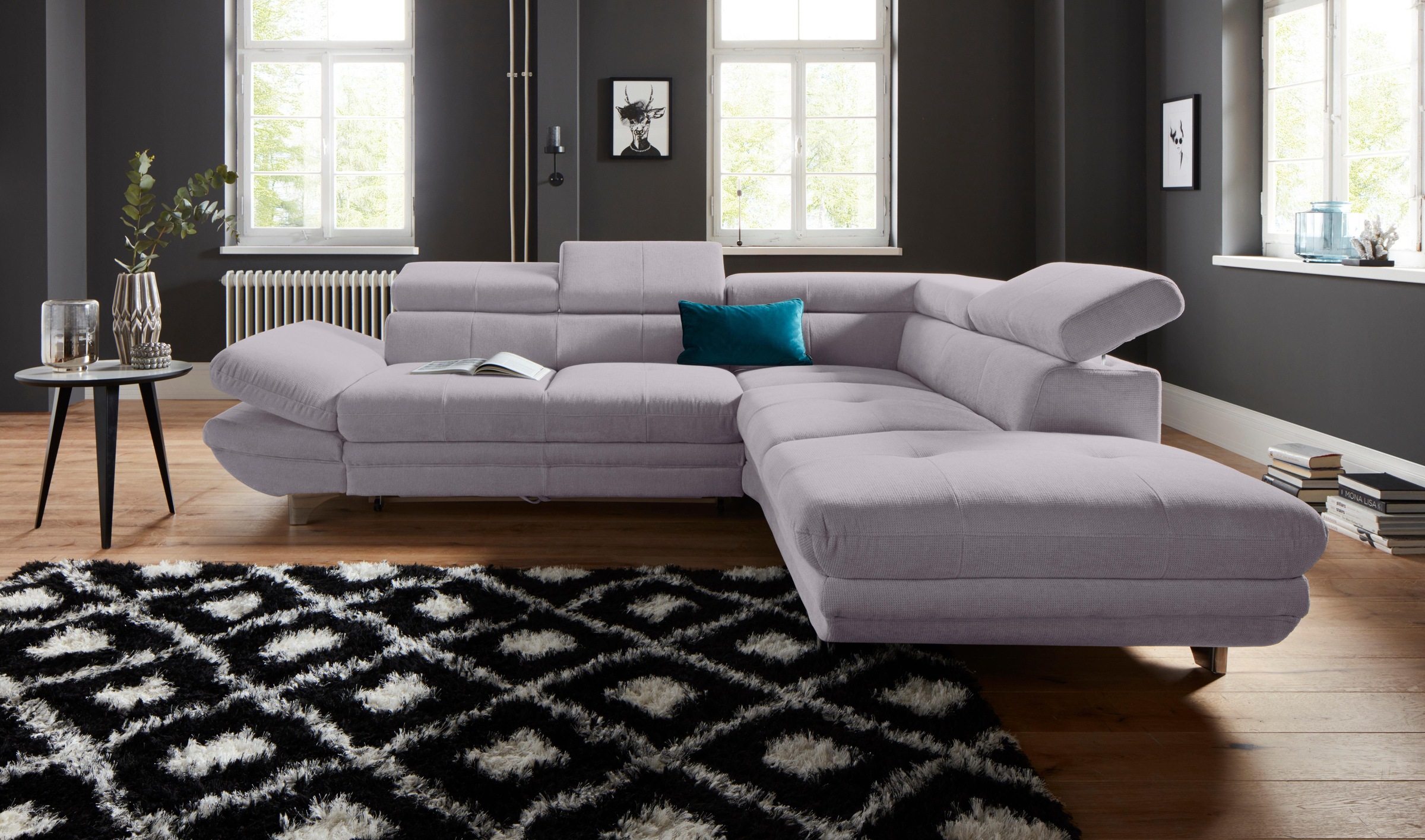 COTTA Polstergarnitur »Enterprise L-Form«, (Set), Set bestehend aus: Ecksofa mit Arm- & Kopfteilverstellung & Hocker