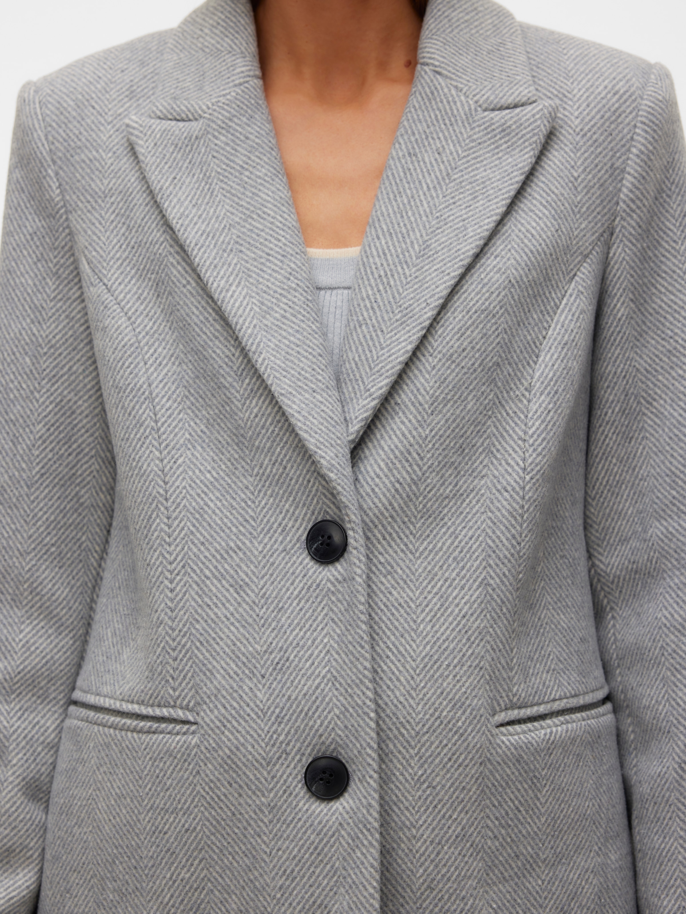 Vero Moda Langmantel »VMBLAZA HERINGBONE LONG WOOL COAT GA BOO«