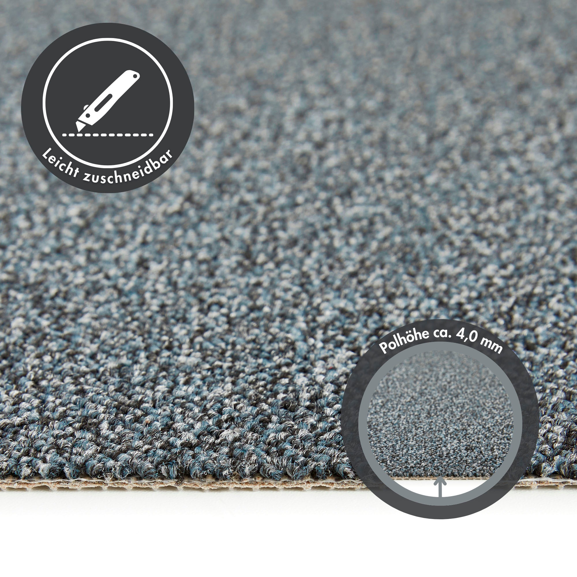 Andiamo Teppichboden »Matz, Schlinge, Made in Belgium«, rechteckig, 6 mm Höhe, meliert, Breite 400 cm oder 500 cm, strapazierfähig & pflegeleicht