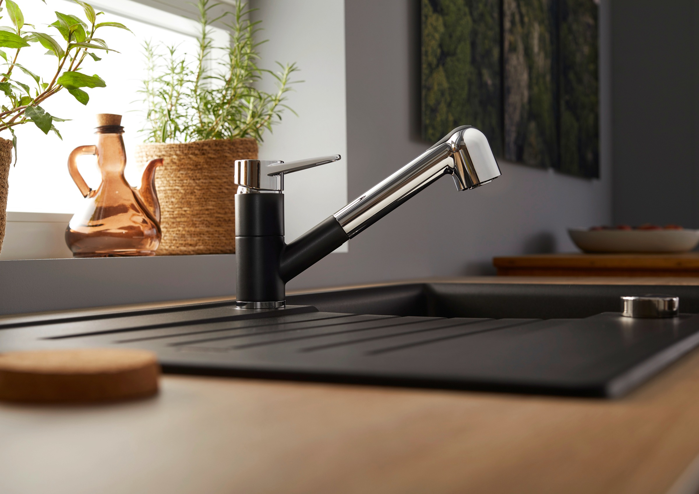 Blanco Küchenarmatur »BLANCOWEGA-S II« mit herausziehbare Zweistrahlbrause, Auslauf 180° schwenkbar