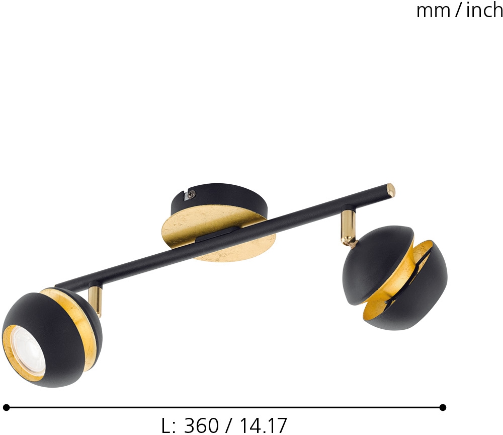 EGLO LED Deckenstrahler »NOCITO«, 2 flammig, Leuchtmittel GU10 | LED wechselbar, LED Deckenleuchte, LED Deckenlampe