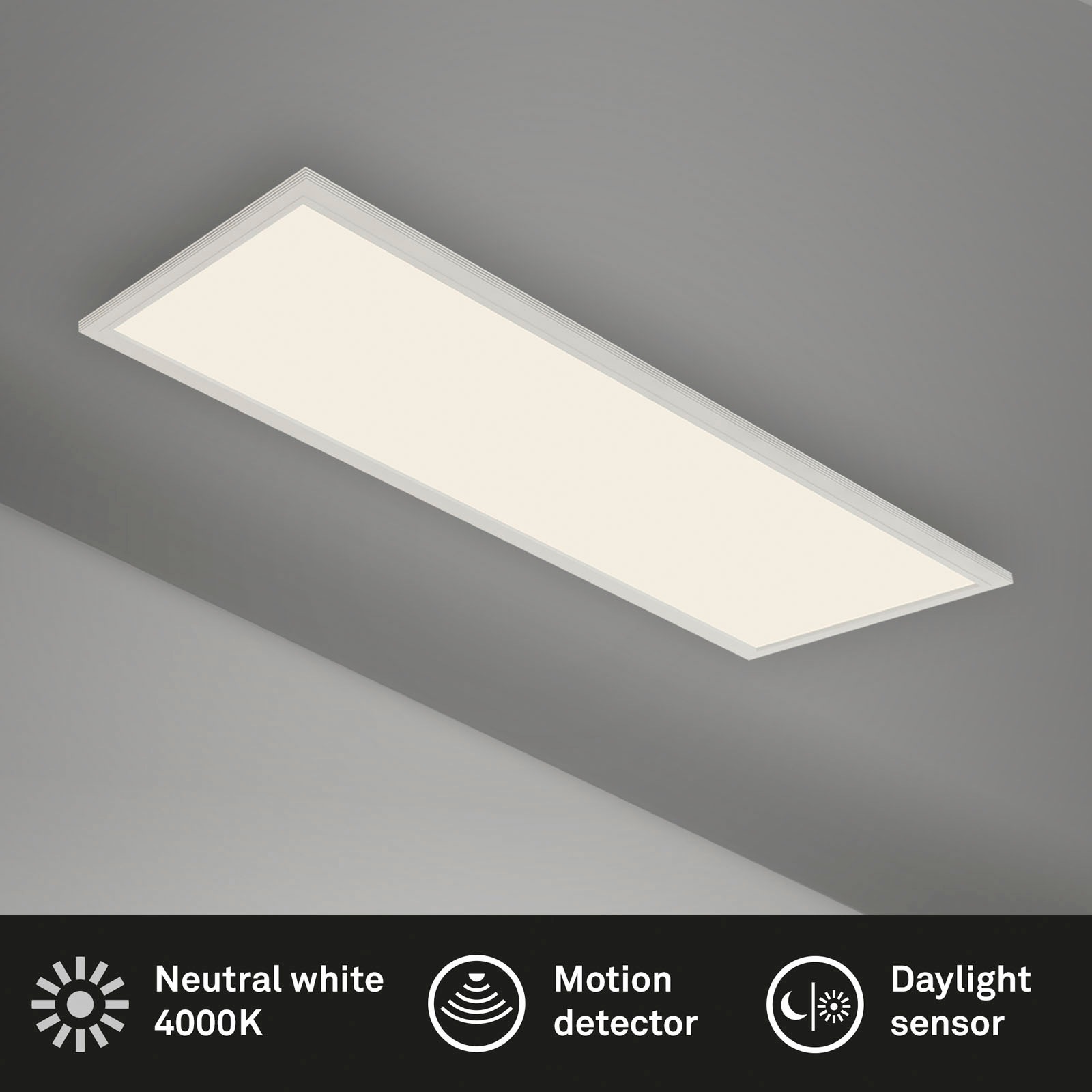 Briloner Leuchten LED Panel »7189016 Piatto«, Leuchtmittel LED-Board | LED fest integriert, Deckenlampe, 119,5x29,5x6,5cm, Weiß, 38W, Wohnzimmer, Schlafzimmer