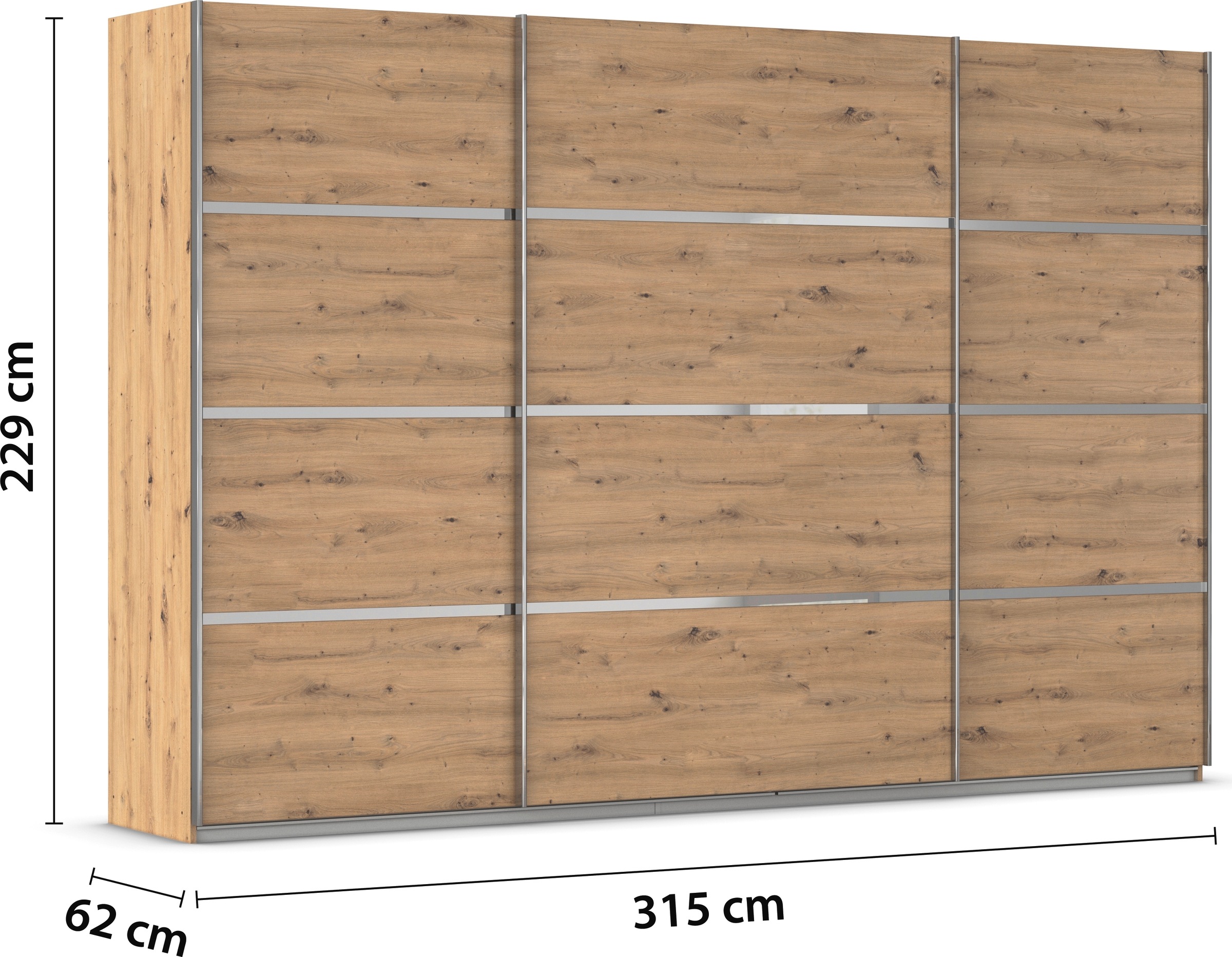rauch Kleiderschrank »Schwebetürenschrank OTTO´s Choice Garderobe Schrank TOP ANGEBOT Avola«, (in 3 verschiedenen Ausstattungen BASIC/CLASSIC/PREMIUM), mit eleganten Zierleisten in Chrom, Schwarz oder Weiß MADE IN GERMANY