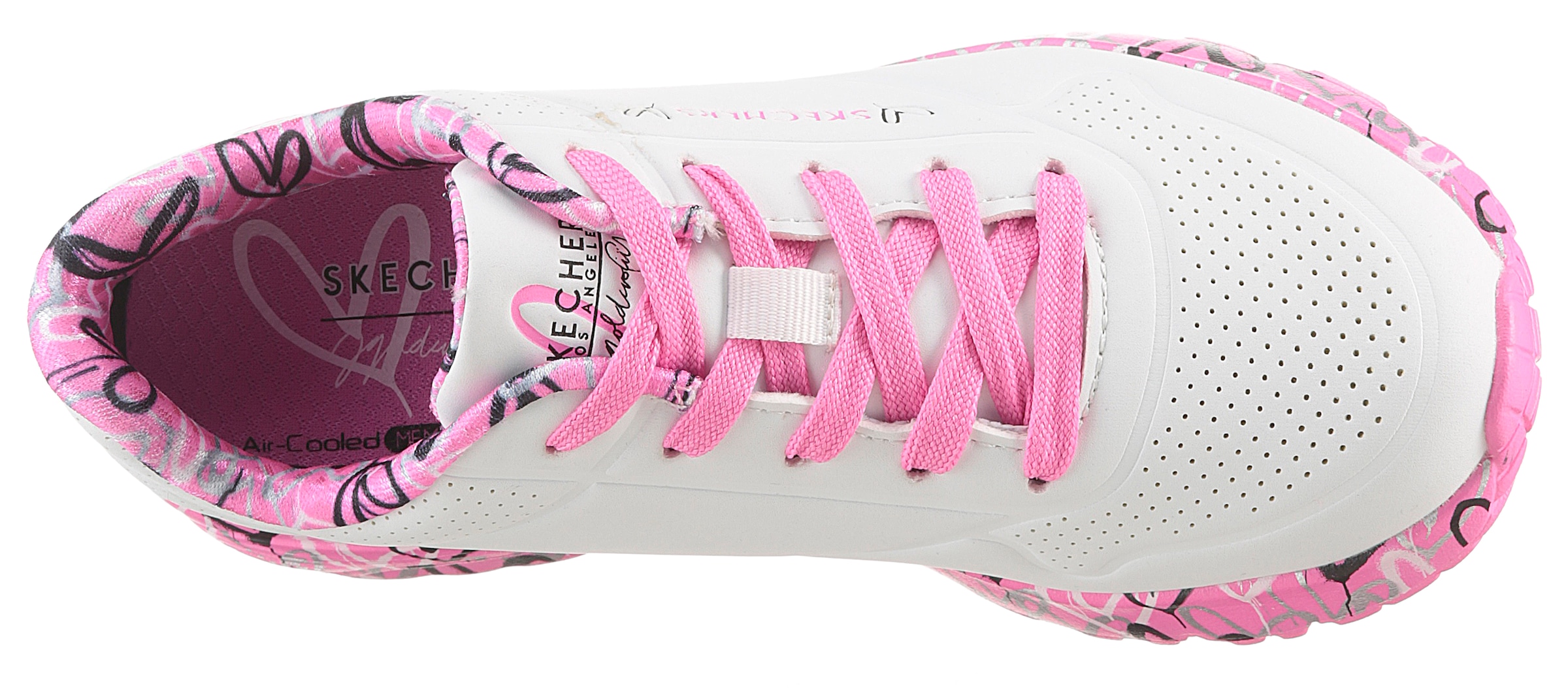 Skechers Sneaker »UNO LITE-LOVELY LUV«, Schnürschuh mit bedruckter Sohle, Größenschablone zum Download