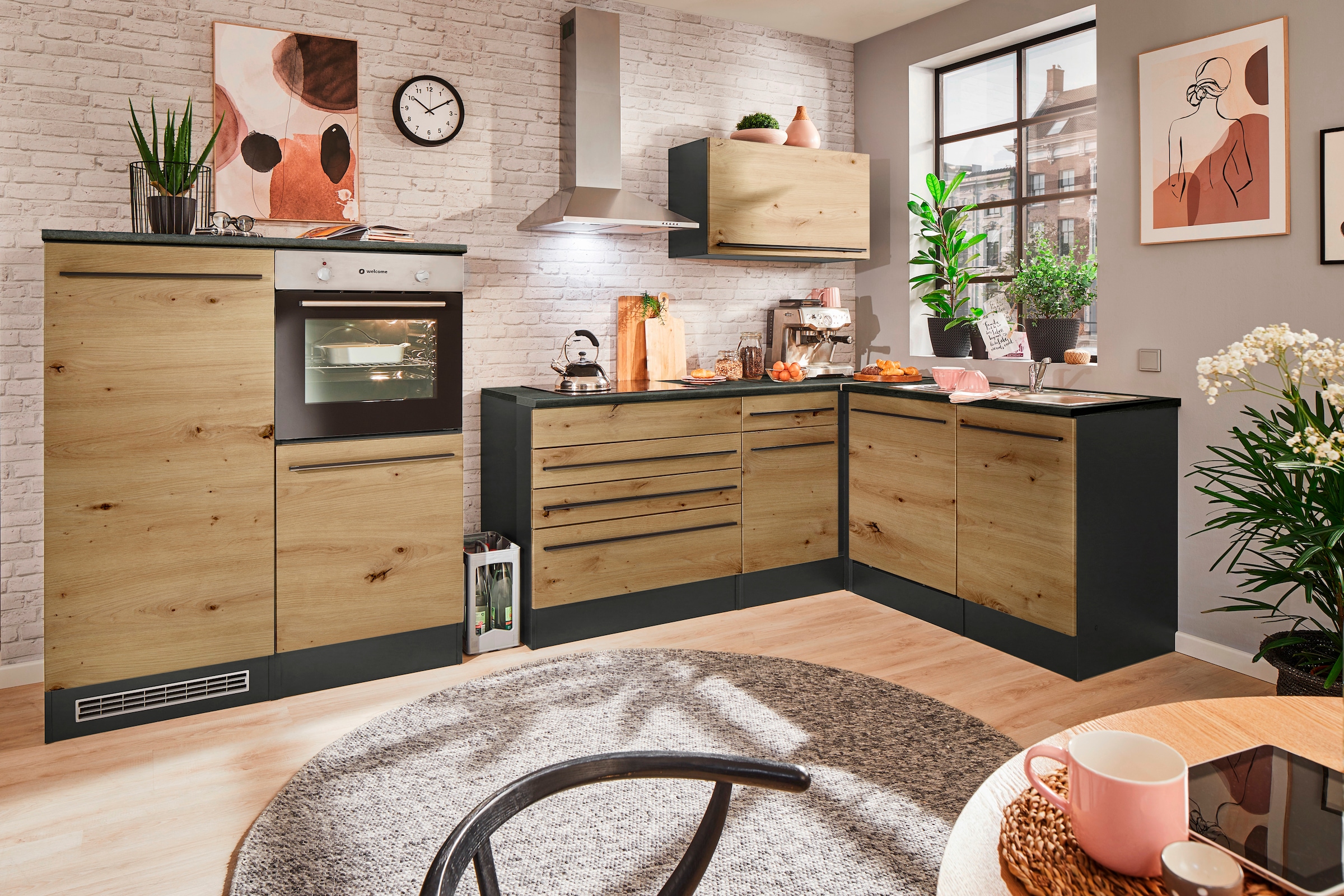 BASIC by Balculina Winkelküche »Jazz« Stellbreite 320/175 cm, wahlweise mit E-Geräten