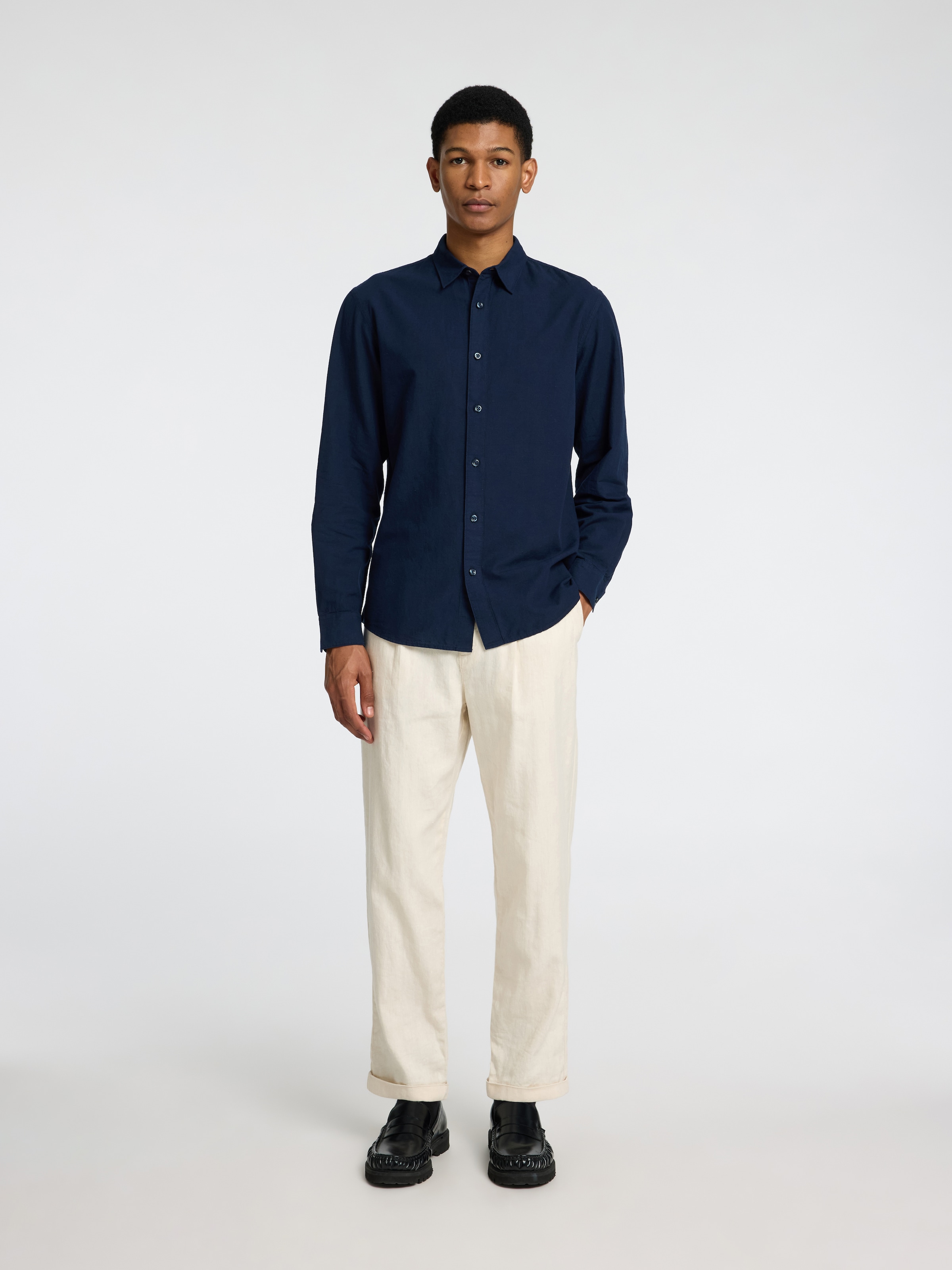 SELECTED HOMME Leinenhemd »NEW-LINEN SHIRT«, unifarben