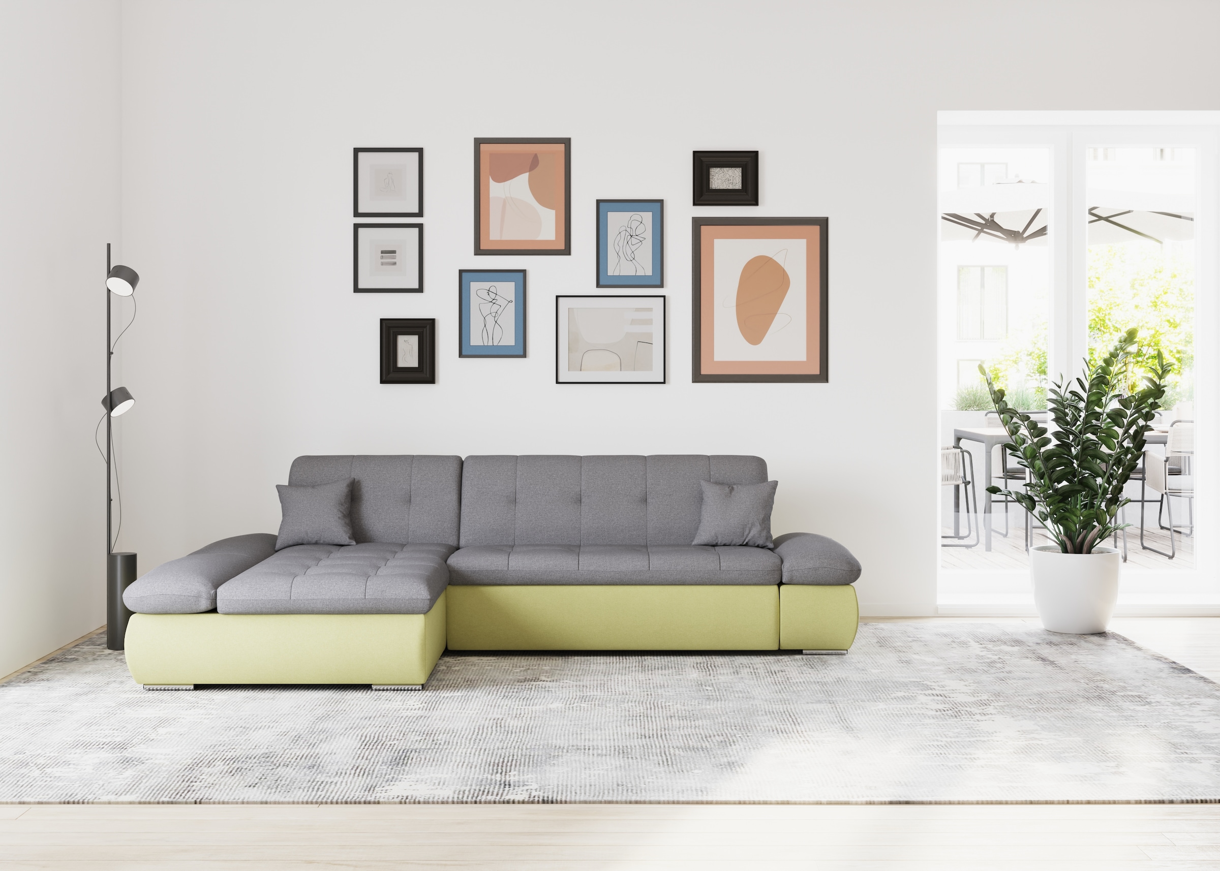 DOMO collection Ecksofa »Moric Schlafsofa B/T/H 300/172/80 cm, auch in Cord, L-Form«, XXL-Format, wahlweise auch mit Bettfunktion und Armverstellung