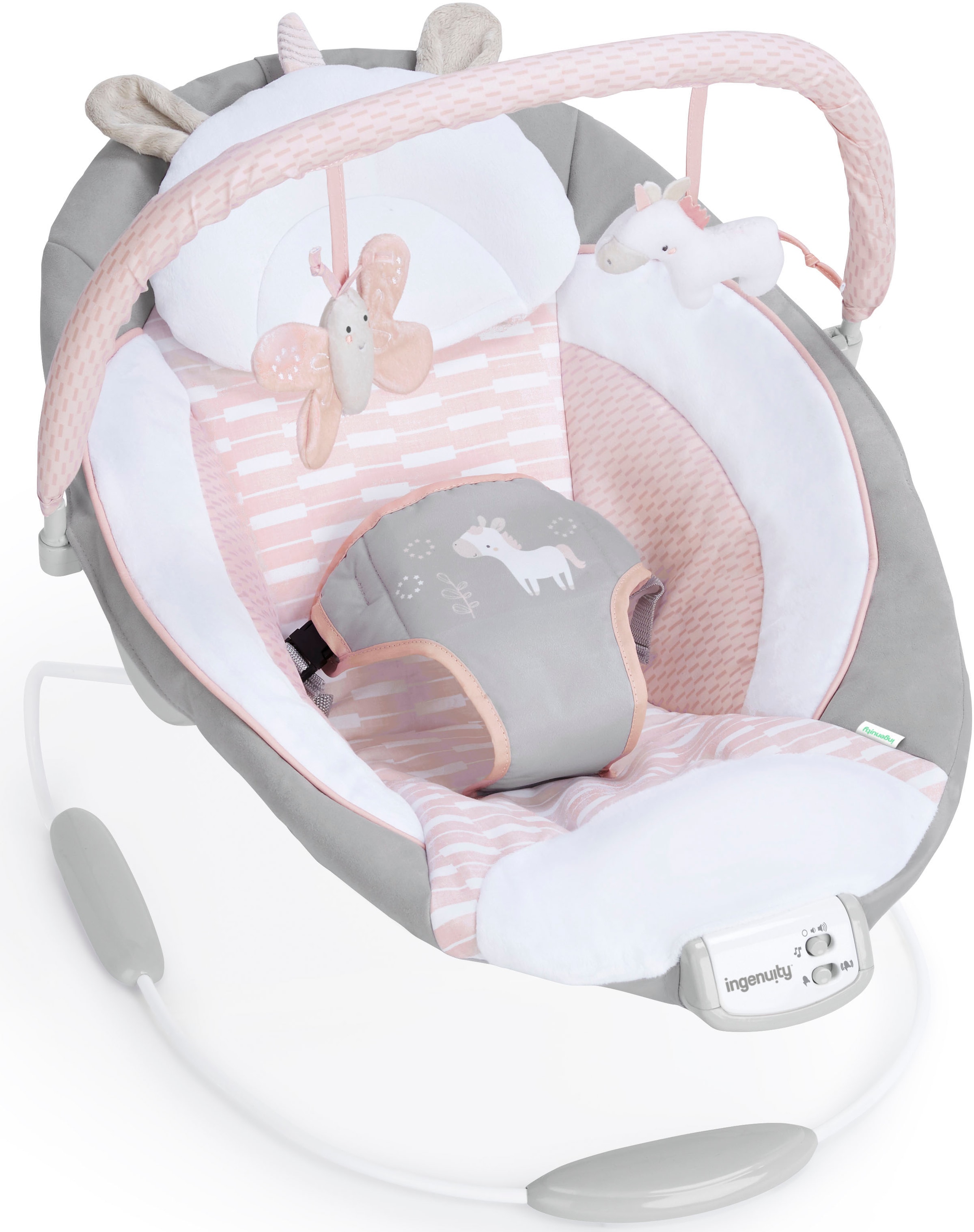 ingenuity Babywippe »Soothing Bouncer, Flora the Unicorn«, bis 9 kg, mit Vibration und Melodien