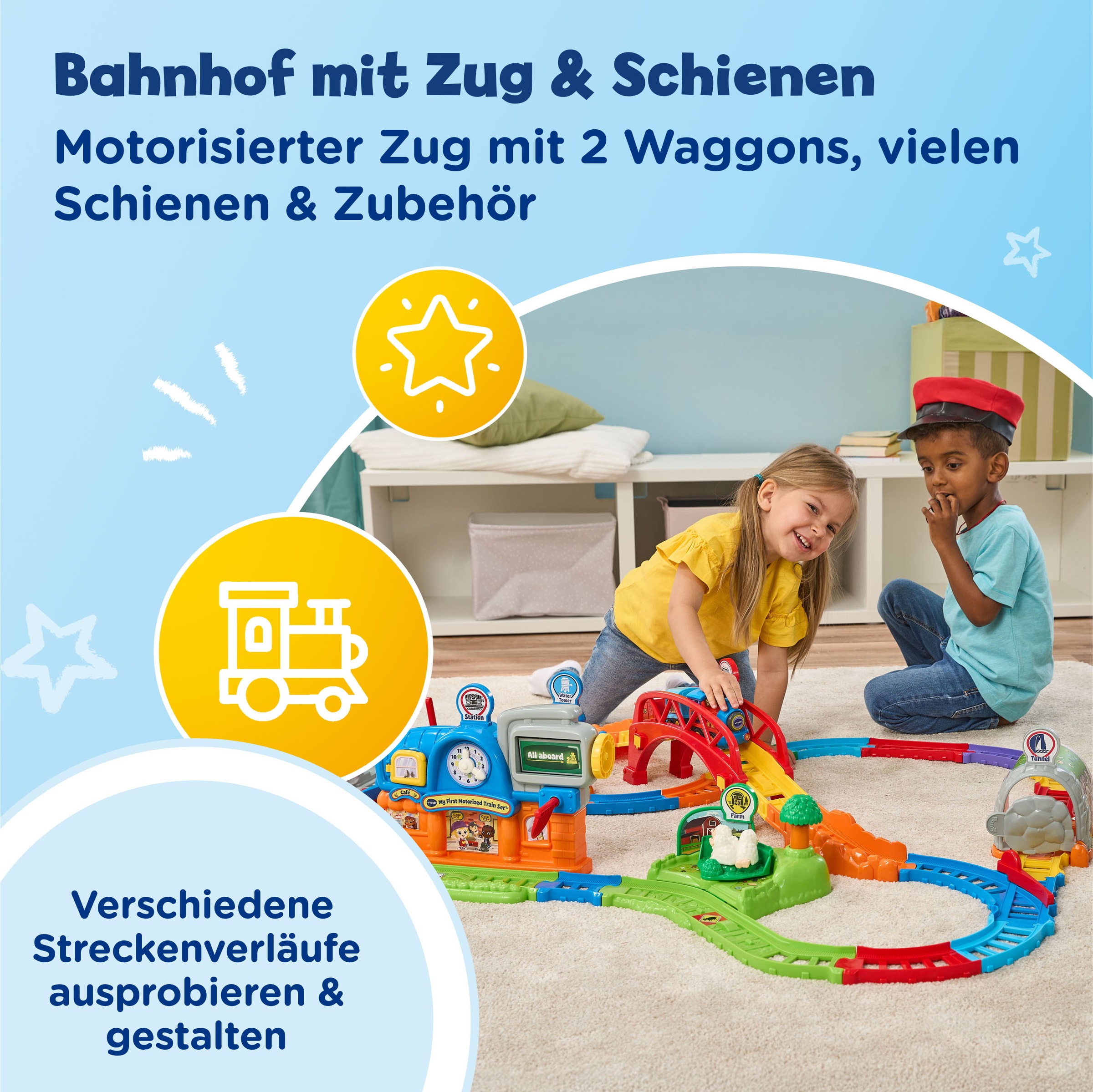 Vtech® Spielwelt »Tut Tut Baby Flitzer - Bunter Bahnhof« mit Licht und Sound