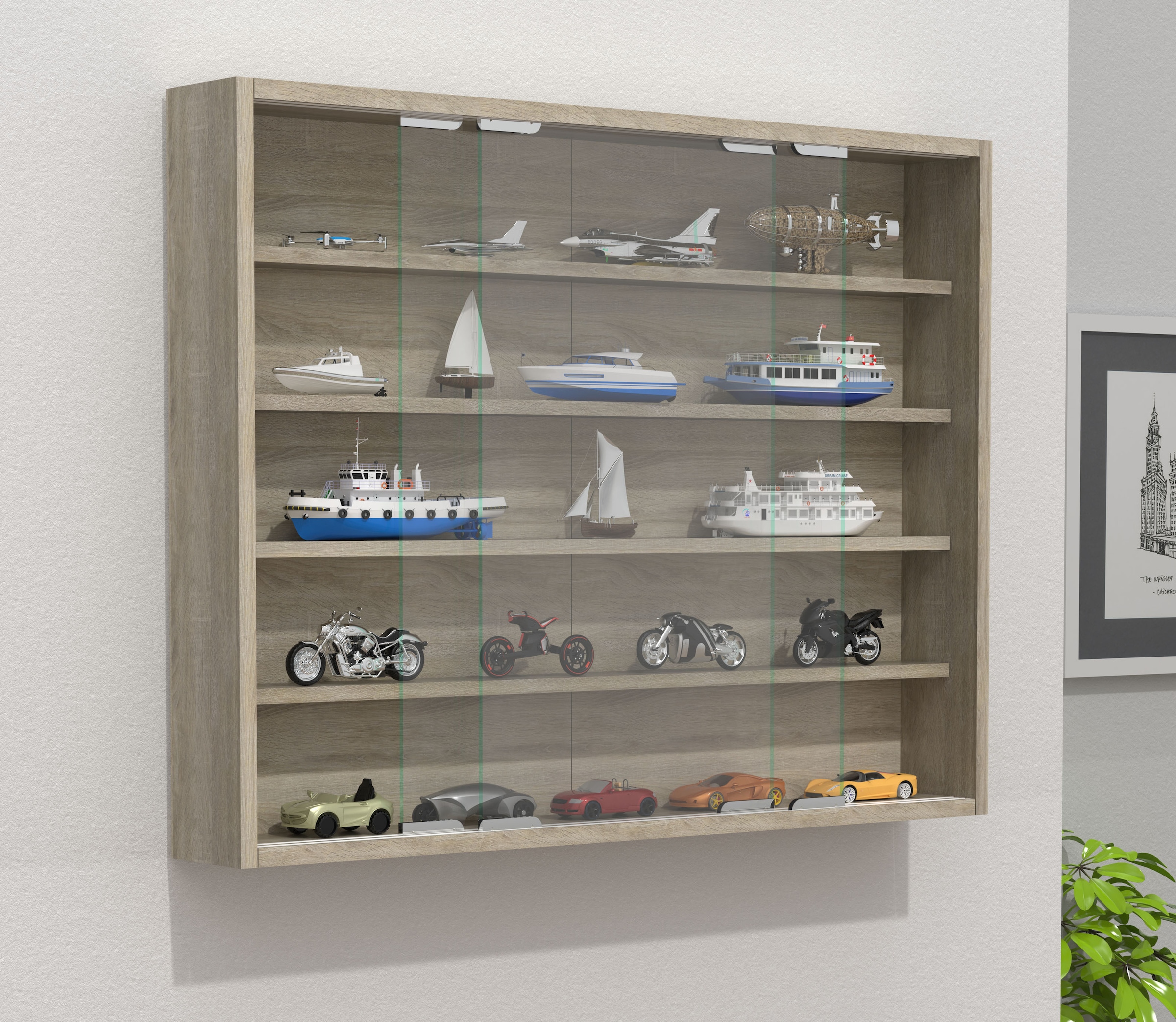 VCM Wandregal »Hängevitrine Wandvitrine Sammel Deko Agisa L« 1 Stk. tlg.