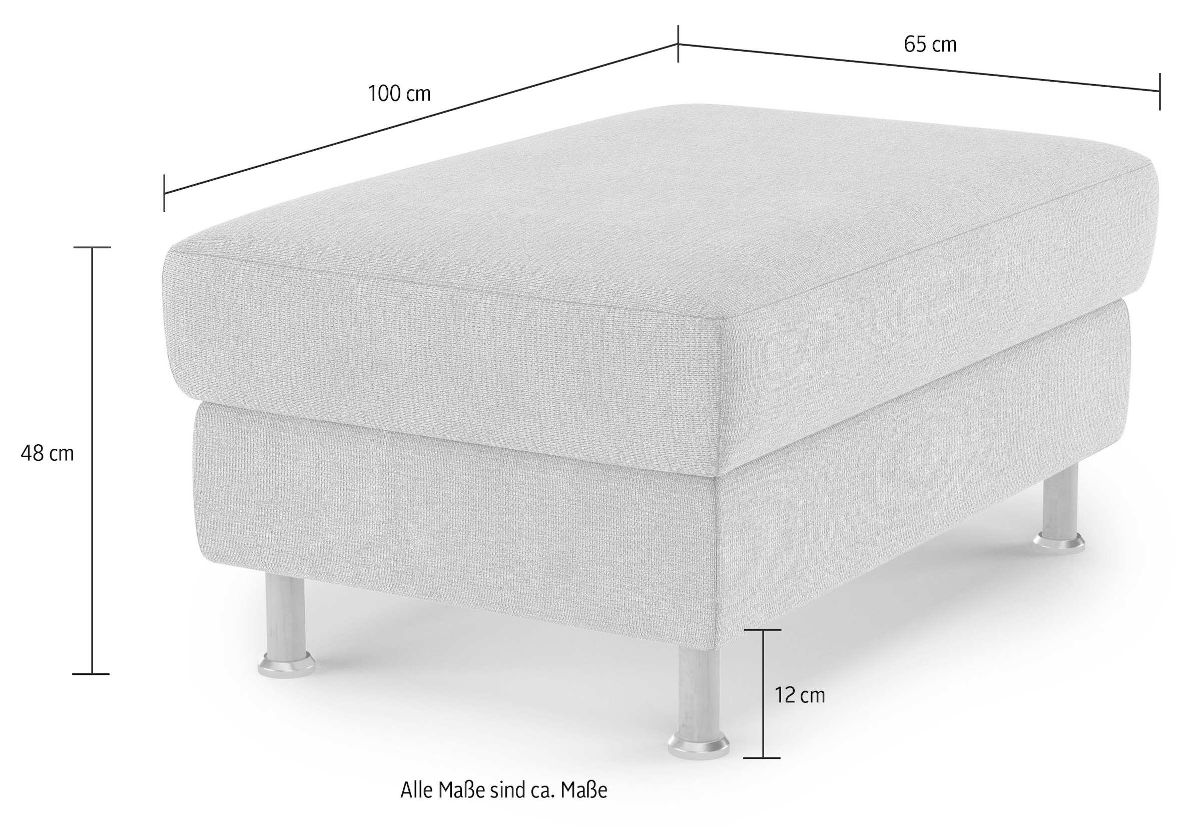 Home affaire Polsterhocker »Calypso«, Holzfuesse mit Metallteller