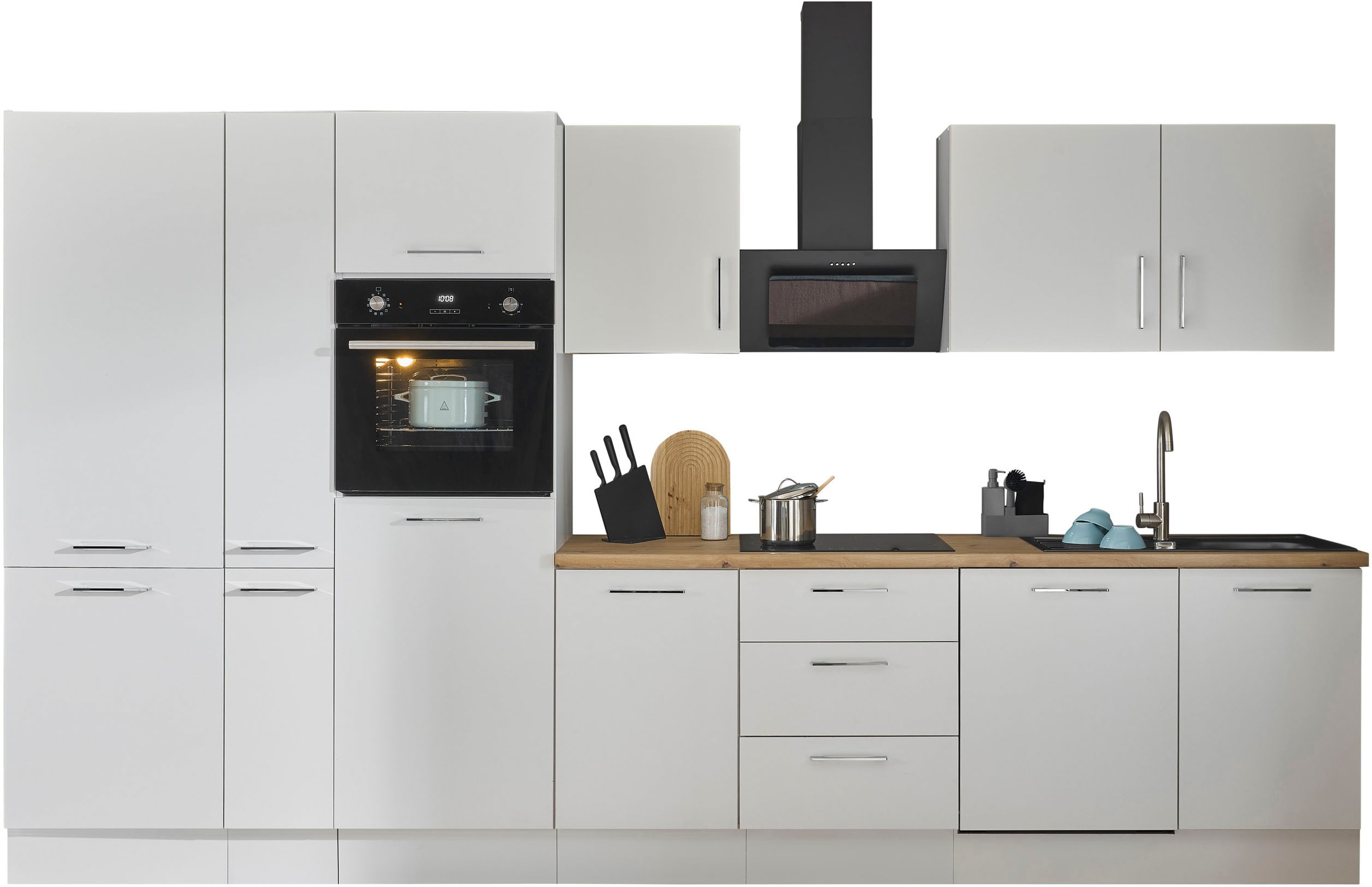BASIC by Balculina Küchenzeile »Turin«, Breite 370 cm, wahlweise mit E-Geräten