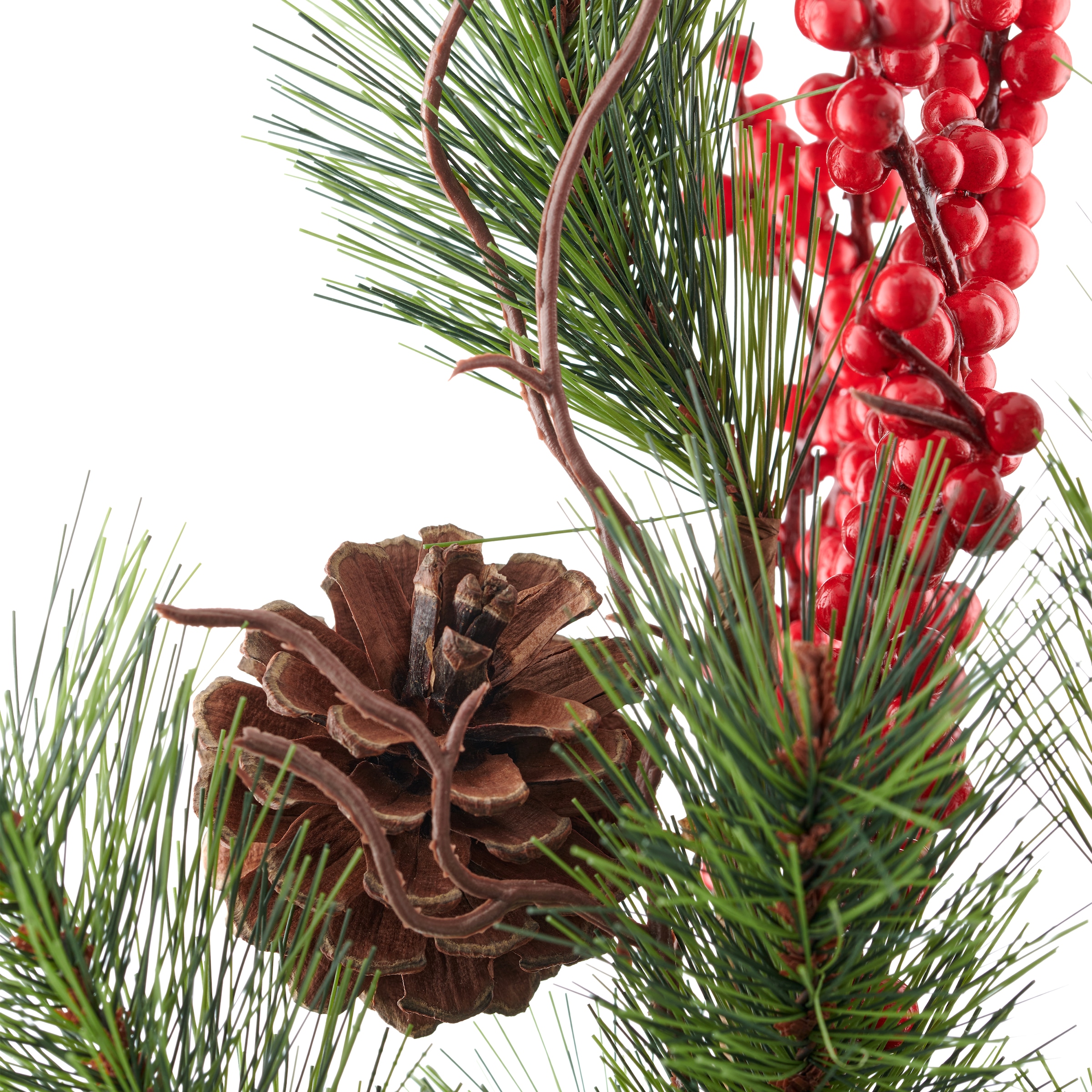 OTTO home Winterliche Kunstpflanze »3er Set aus Türhänger, Girlande und Bouquet« mit Zapfen, Beeren und Äpfel dekoriert