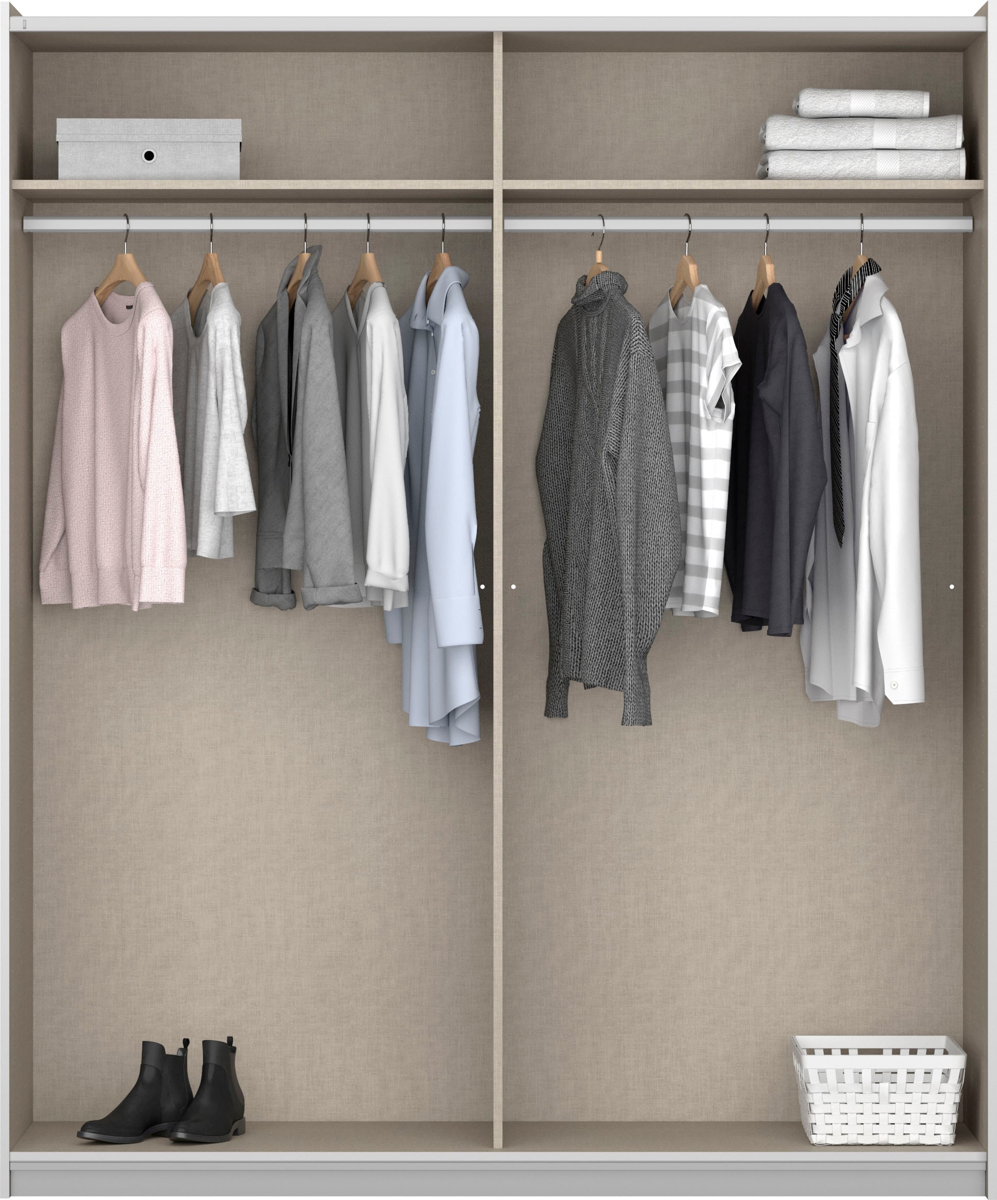 rauch Kleiderschrank »Schrank Drehtürenschrank Ankleide Garderobe Schlafzimmerschrank LORCA« Breiten: 181/271 cm, Höhe: 210 cm,  mit langen Griffstangen, elegante Hochglanz-Front MADE IN GERMANY