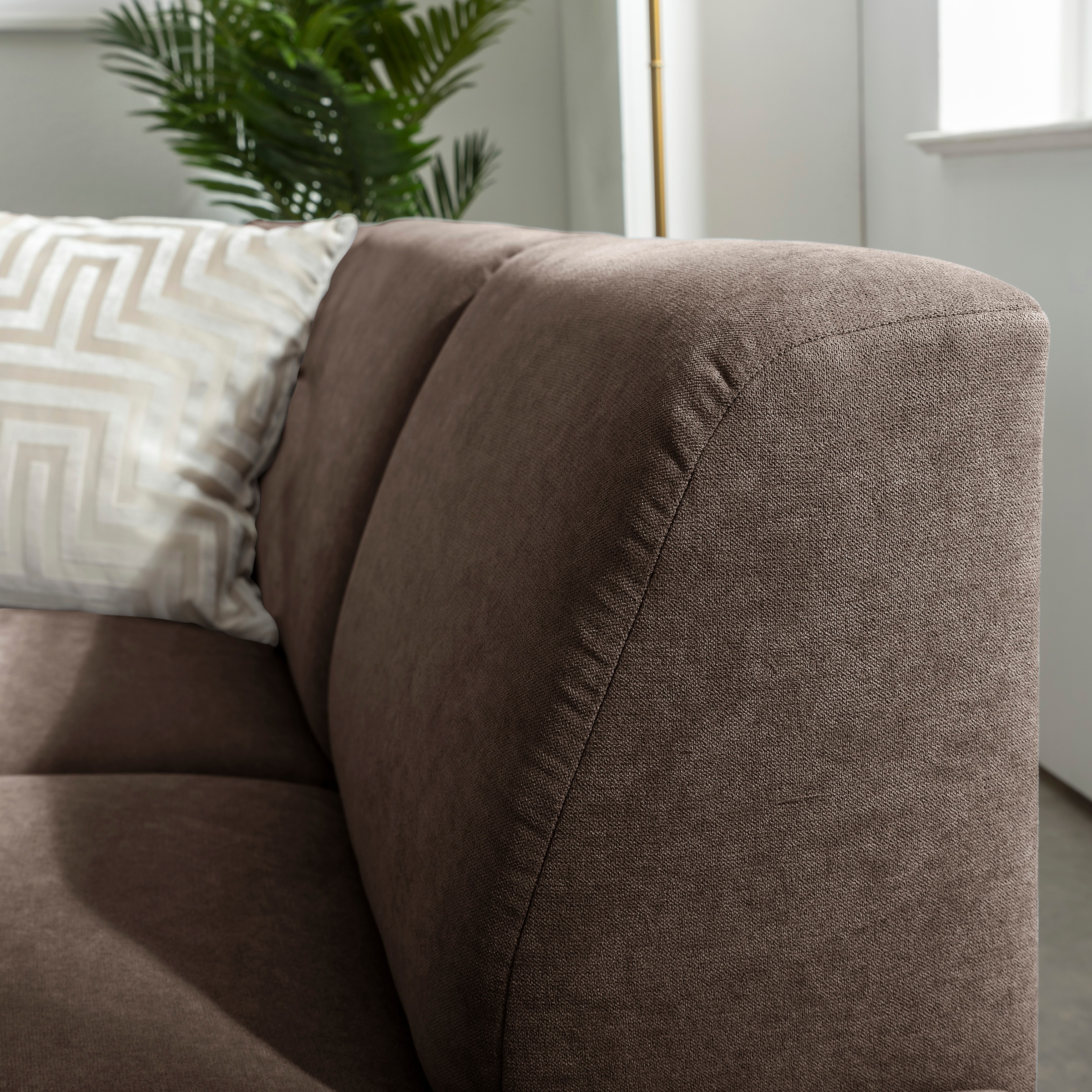 Max Winzer® Ecksofa »Blackpool modern, mittlere Sitzhärte mit hochwertiger Schaumpolsterung«, Lounge-Charakter durch niedrigen, leicht gewölbten Rücken