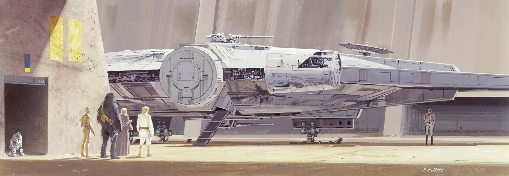 Komar Fototapete "STAR WARS Classic RMQ Millennium Falcon - Größe 368 x 127 cm" bedruckt glatt Kinderzimmer