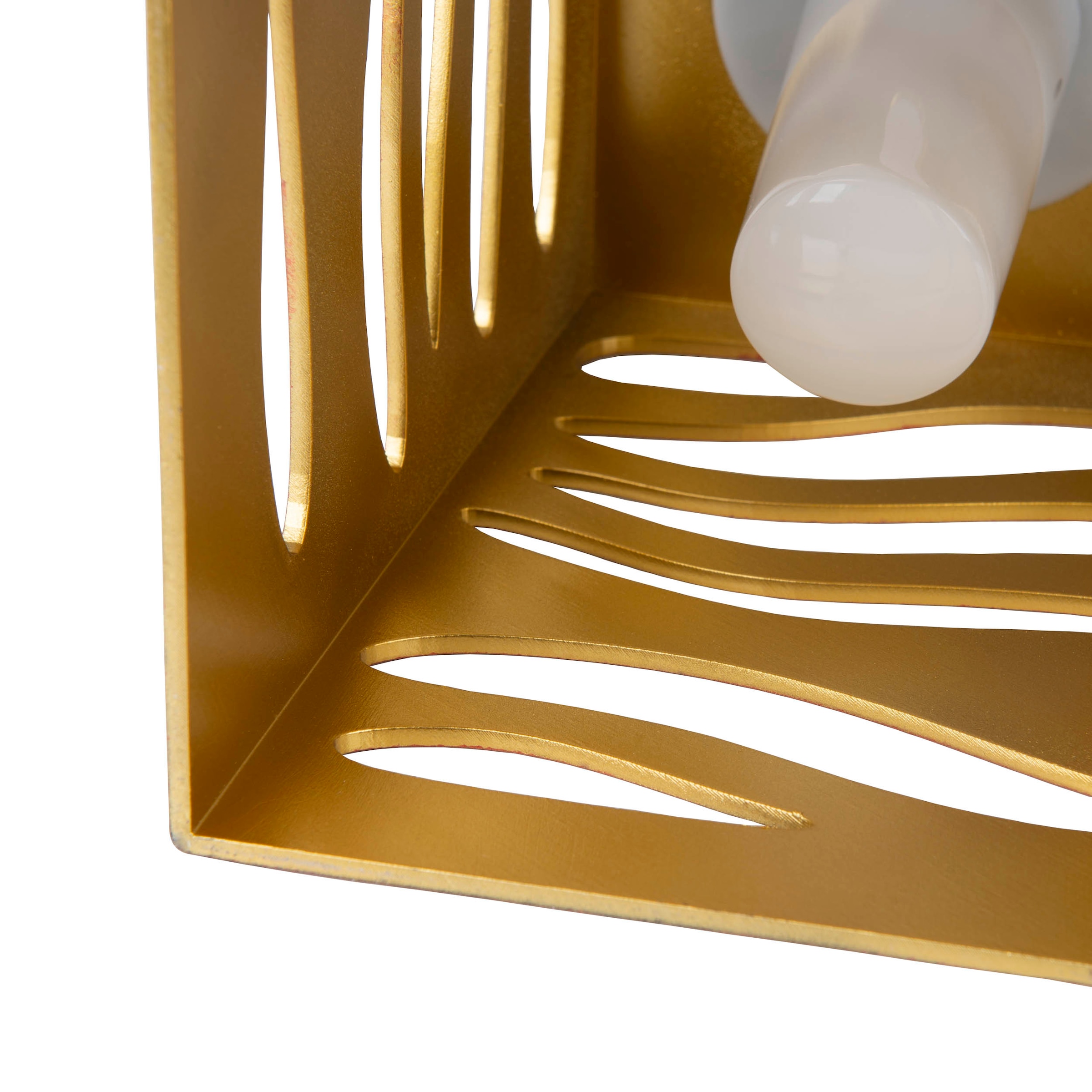 näve LED Solarleuchte »Hilda« LED-Modul 1 Stk. Warmweiß quadratisch, gold/braune Marmoroptik, Flammeneffekt, Dämmerungssensor