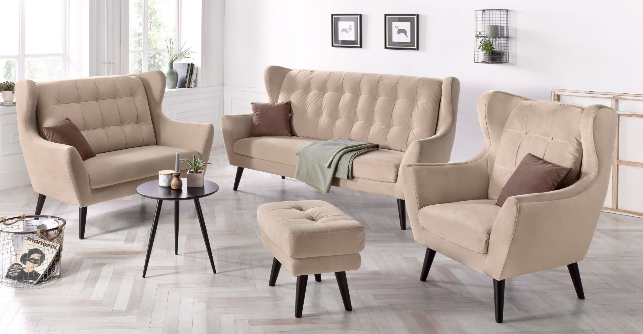 andas 2-Sitzer »Hemmink« mit Knopfheftung