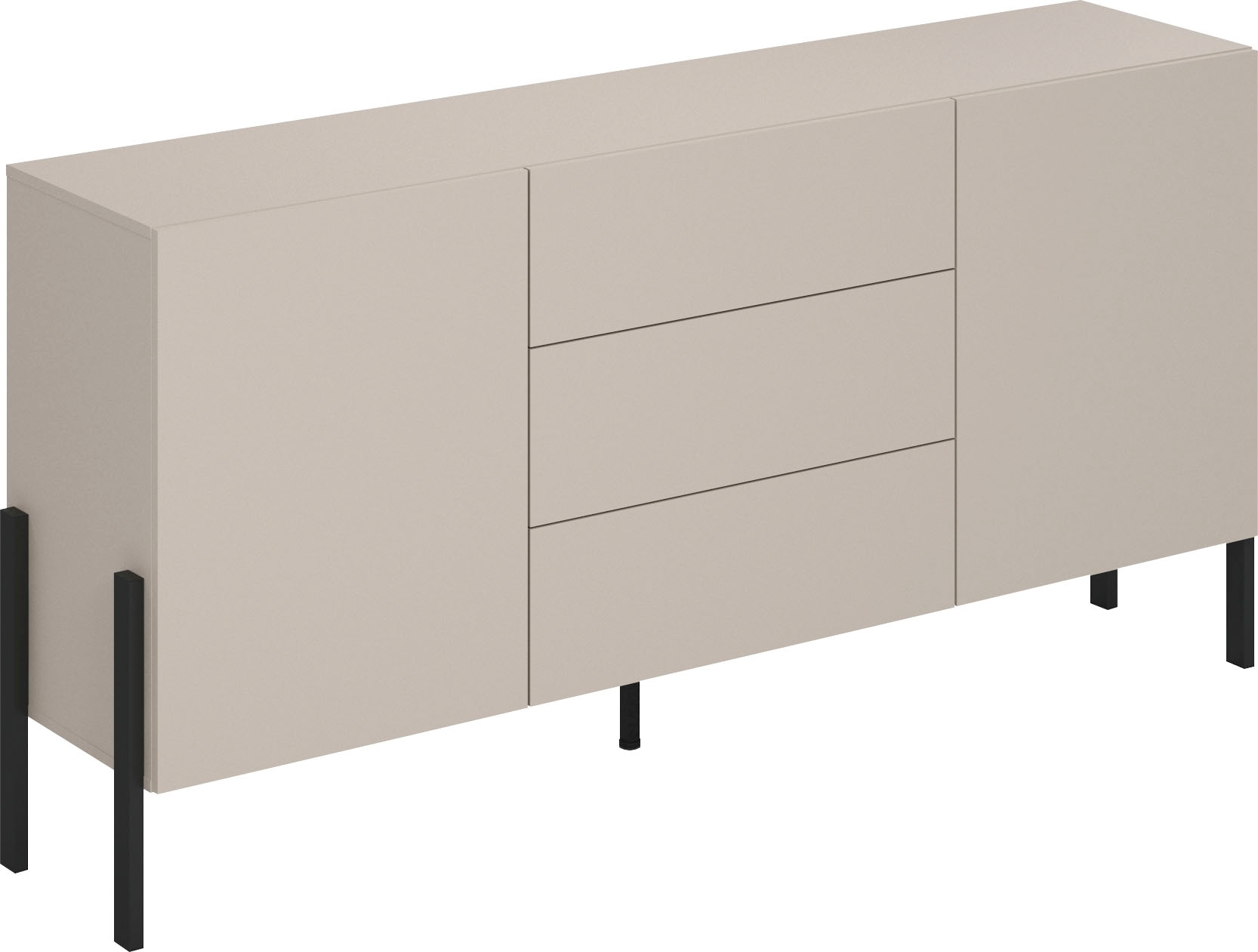 INOSIGN Sideboard »Jukon, Breite 150 bzw.180 cm, moderne grifflose Kommode«, Schubladenschrank 2 Türen/3 Schubkästen, push-to-open-Funktion