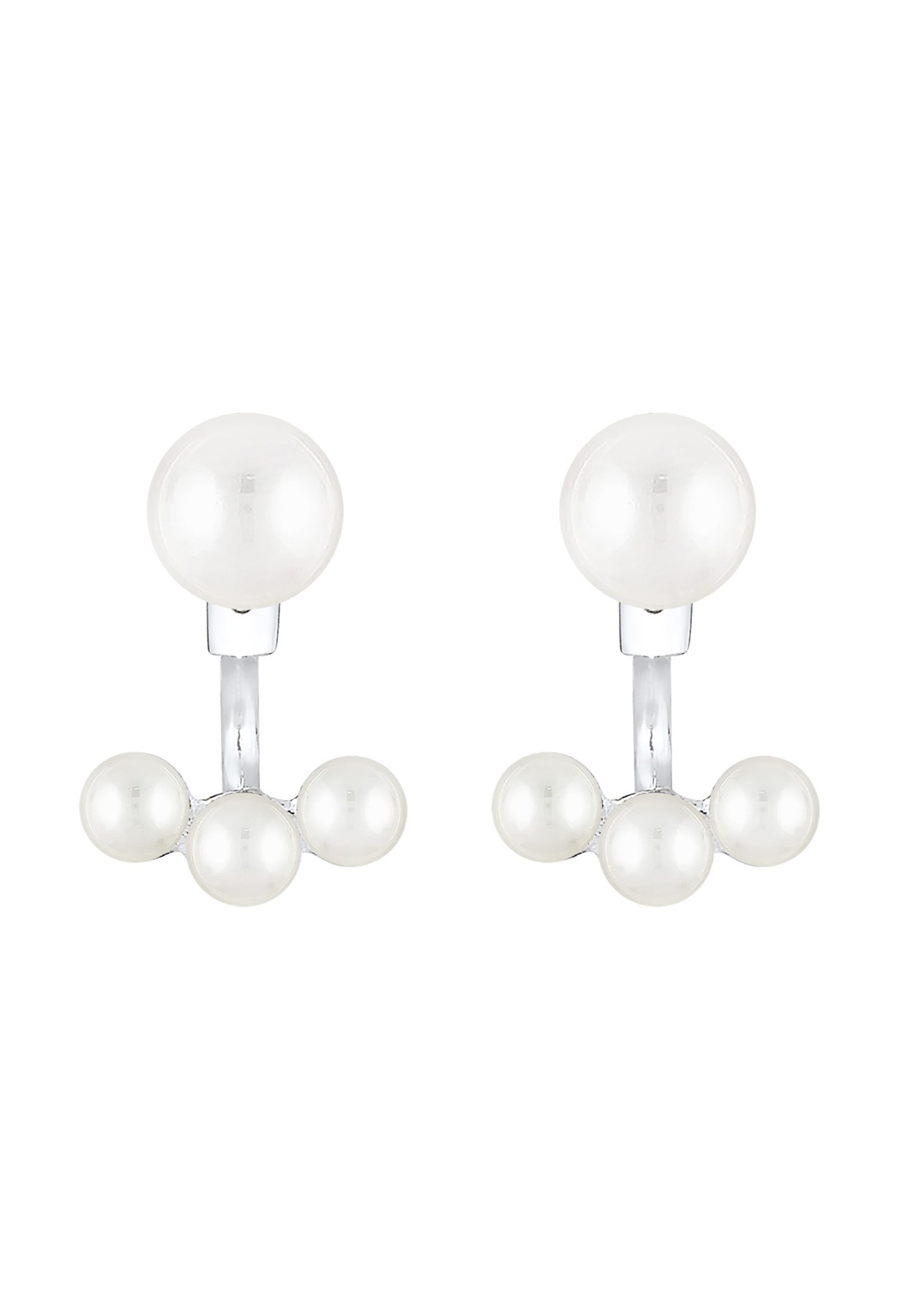 Elli Paar Ohrstecker »Ohrringe Ohrstecker Ear Jacket Süßwasserzuchtperle Weiß 925 Sterling Silber«
