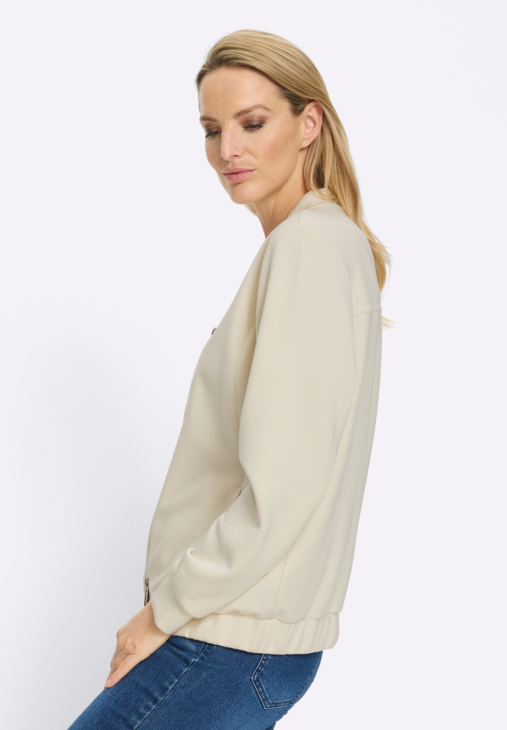 heine Shirtjacke »Jersey-Jacke Shirtjacke mit 2-Wege-Reißverschluss«