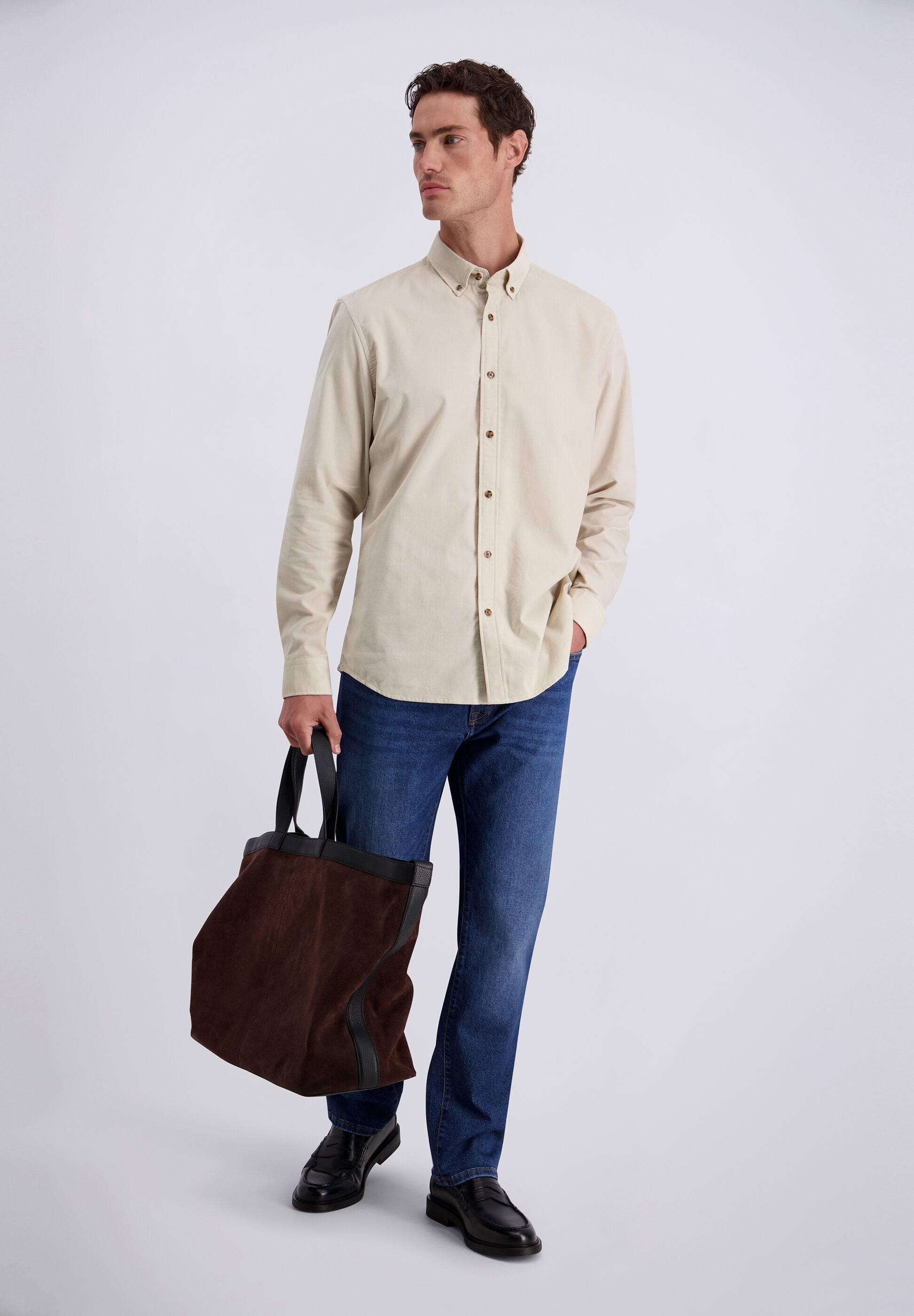 Pierre Cardin Langarmhemd »Pierre Cardin Hemd« aus Babycord mit Lyocell