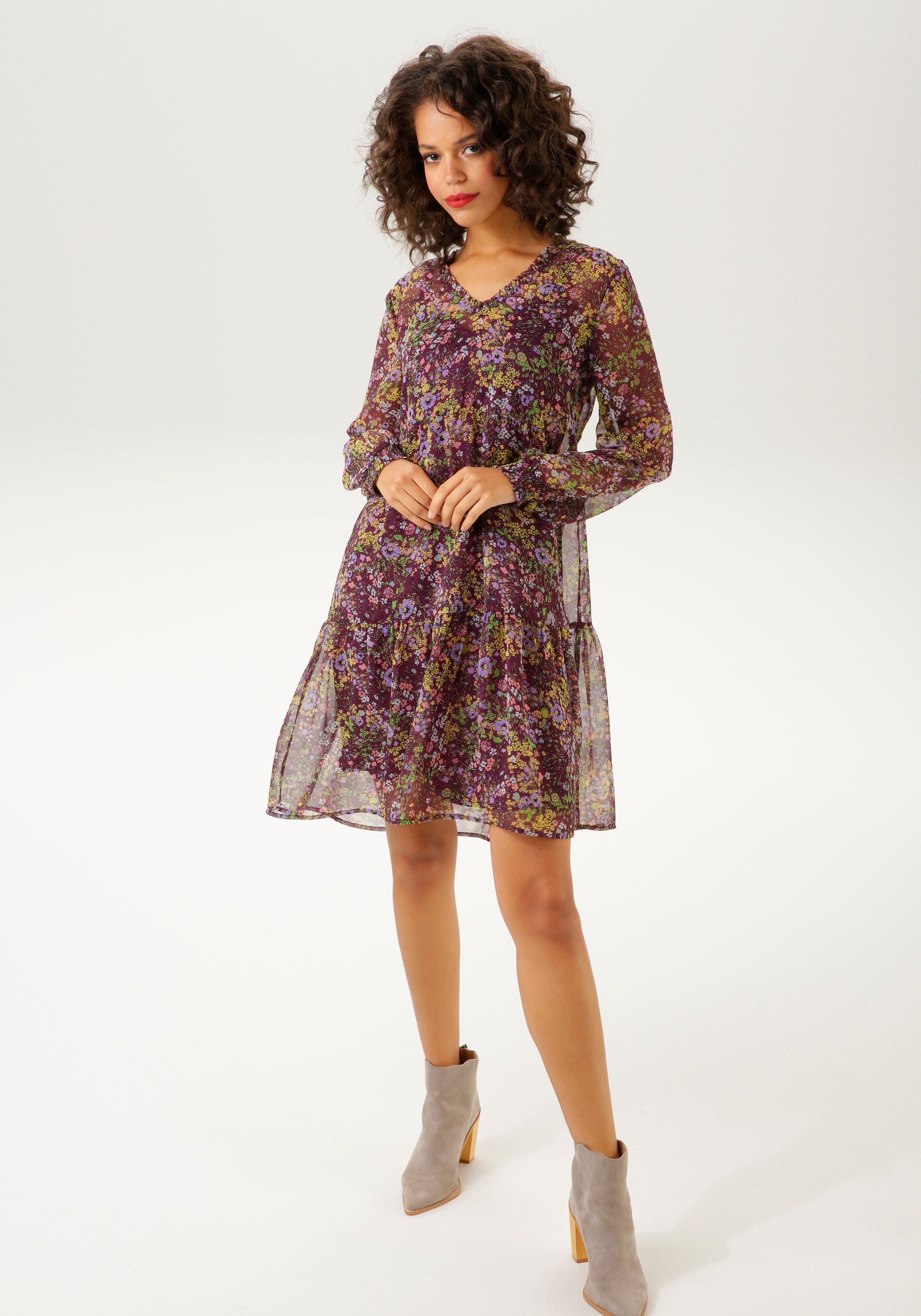 Aniston CASUAL Blusenkleid, mit farbenfrohen Blumendruck - NEUE KOLLEKTION  online bestellen | UNIVERSAL